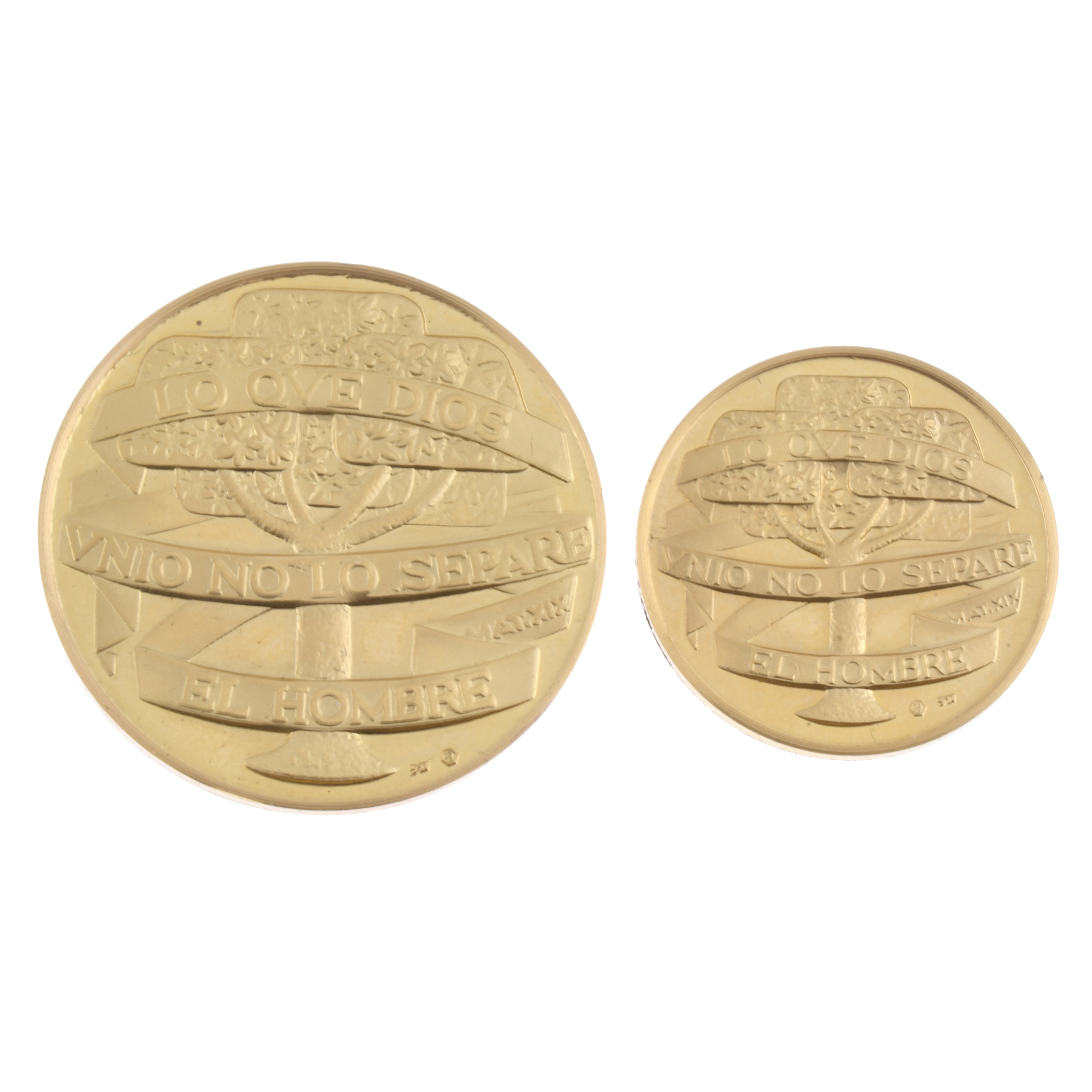 DOS MEDALLAS CONMEMORATIVAS BODAS DE ORO.