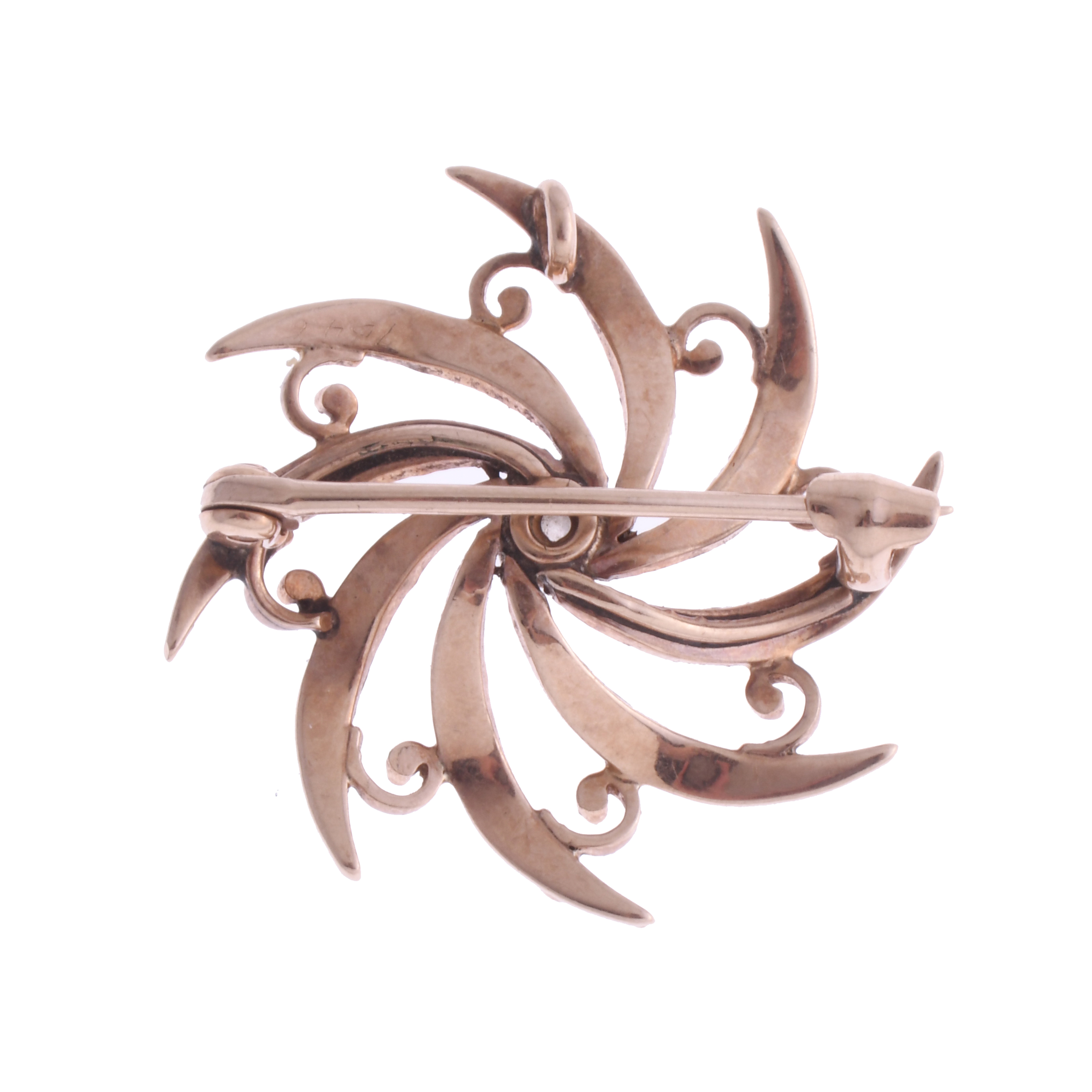 COLGANTE-BROCHE ESPIRAL, PPS. SIGLO XX.