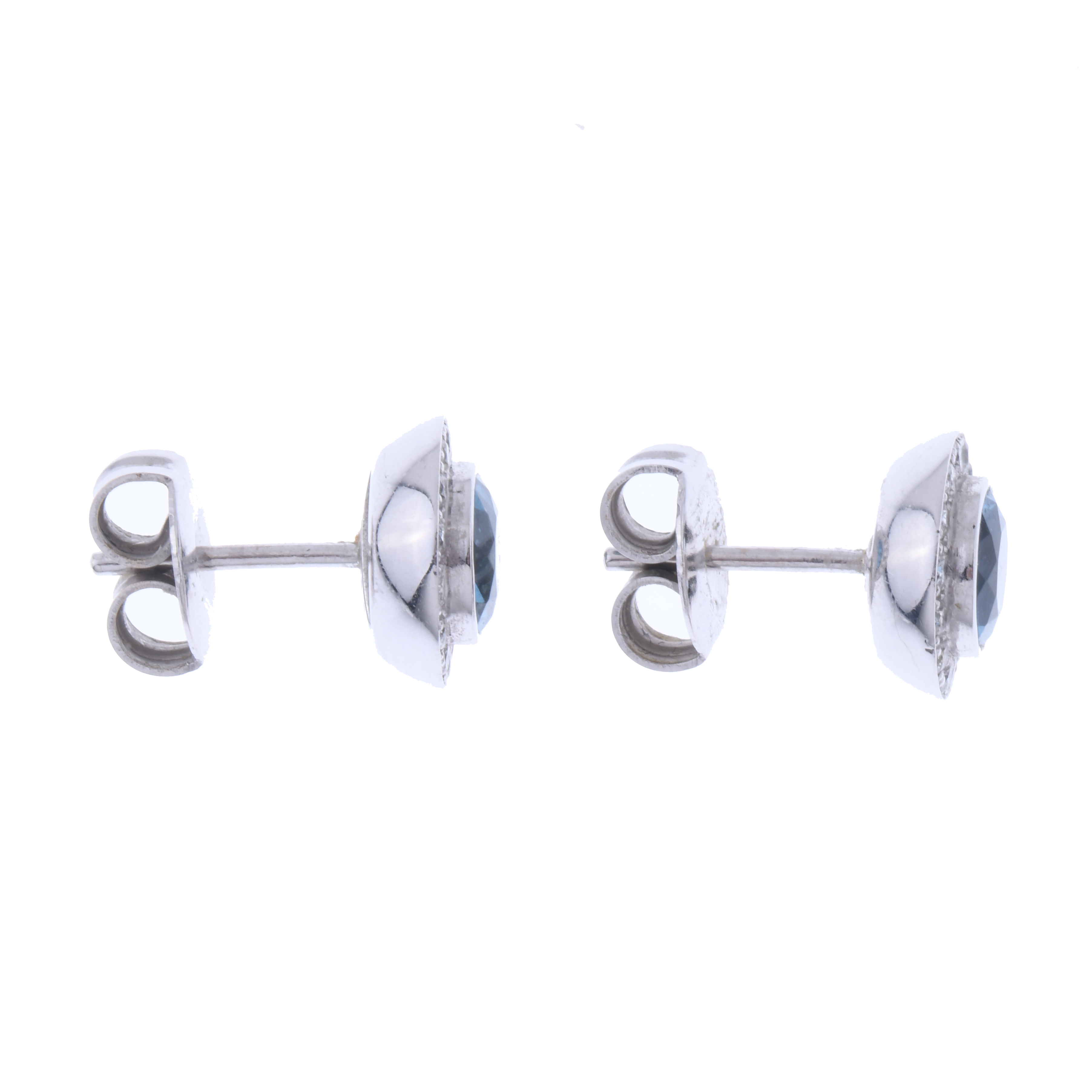 PENDIENTES OJO DE PERDIZ CON TOPACIO Y DIAMANTES.