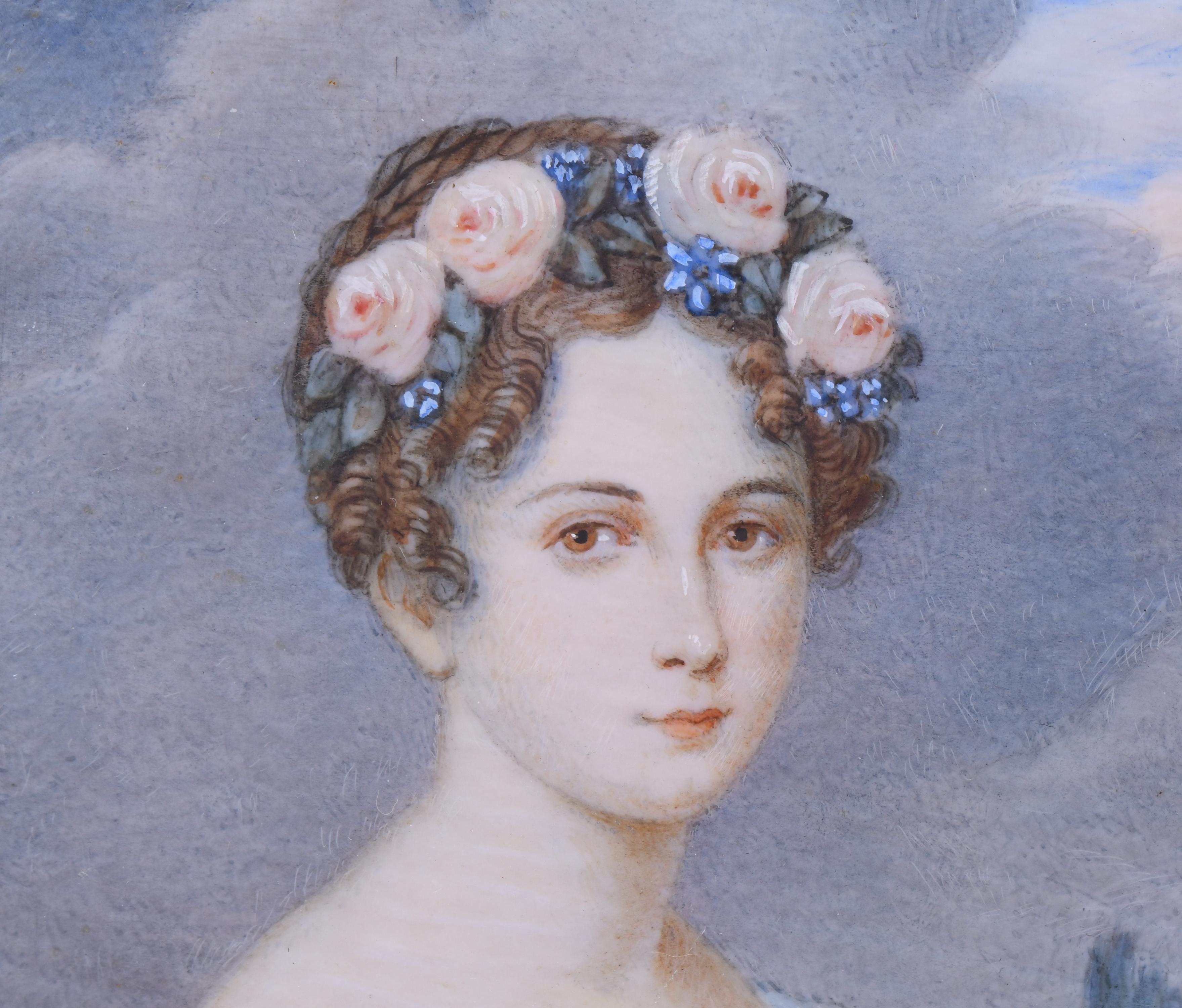 ALBERT THEER (1815-1902).  MINIATURA DE DAMA. 