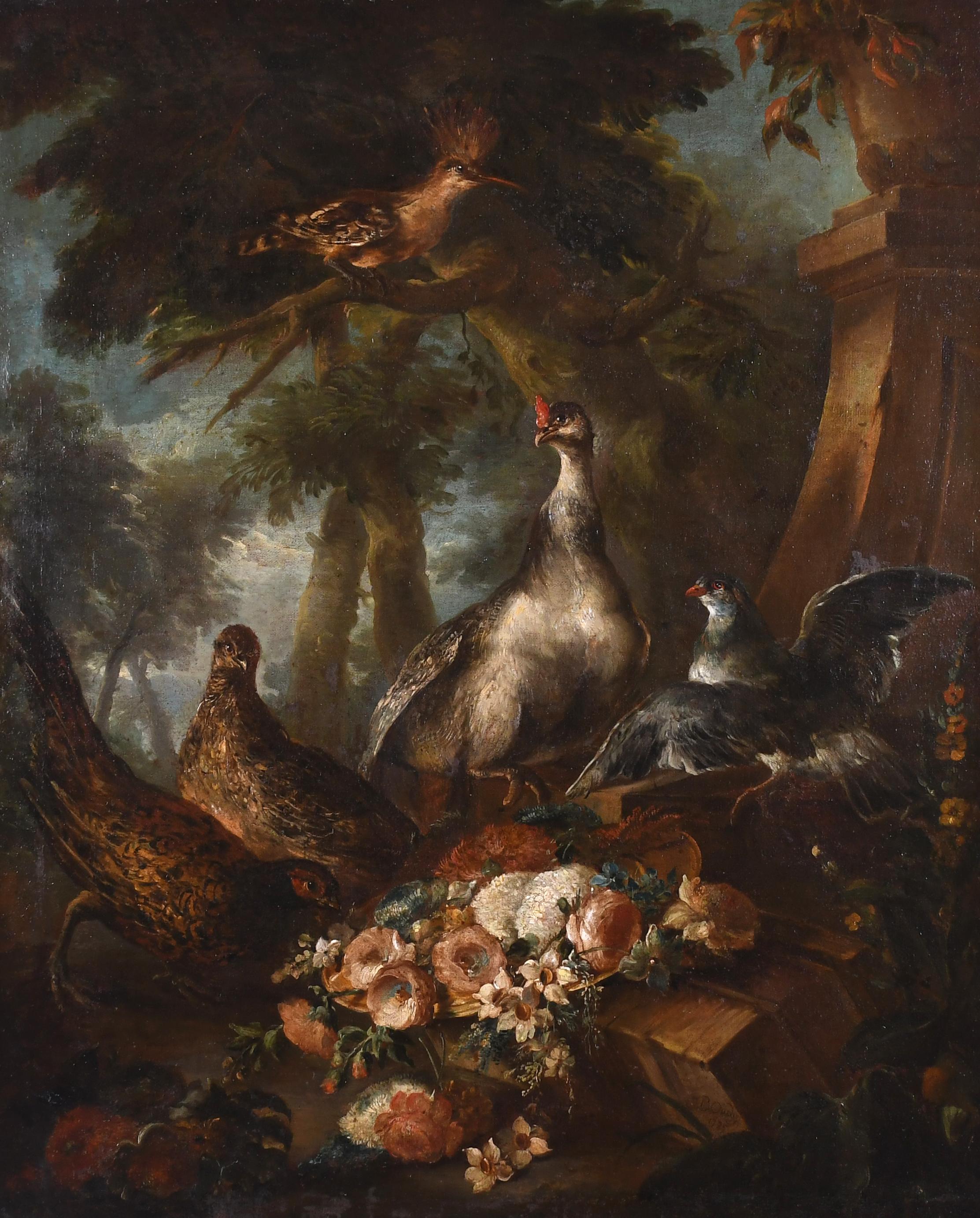 ATRIBUIDO A JEAN-BAPTISTE OUDRY (1686-1755) "AVES Y FLORES"