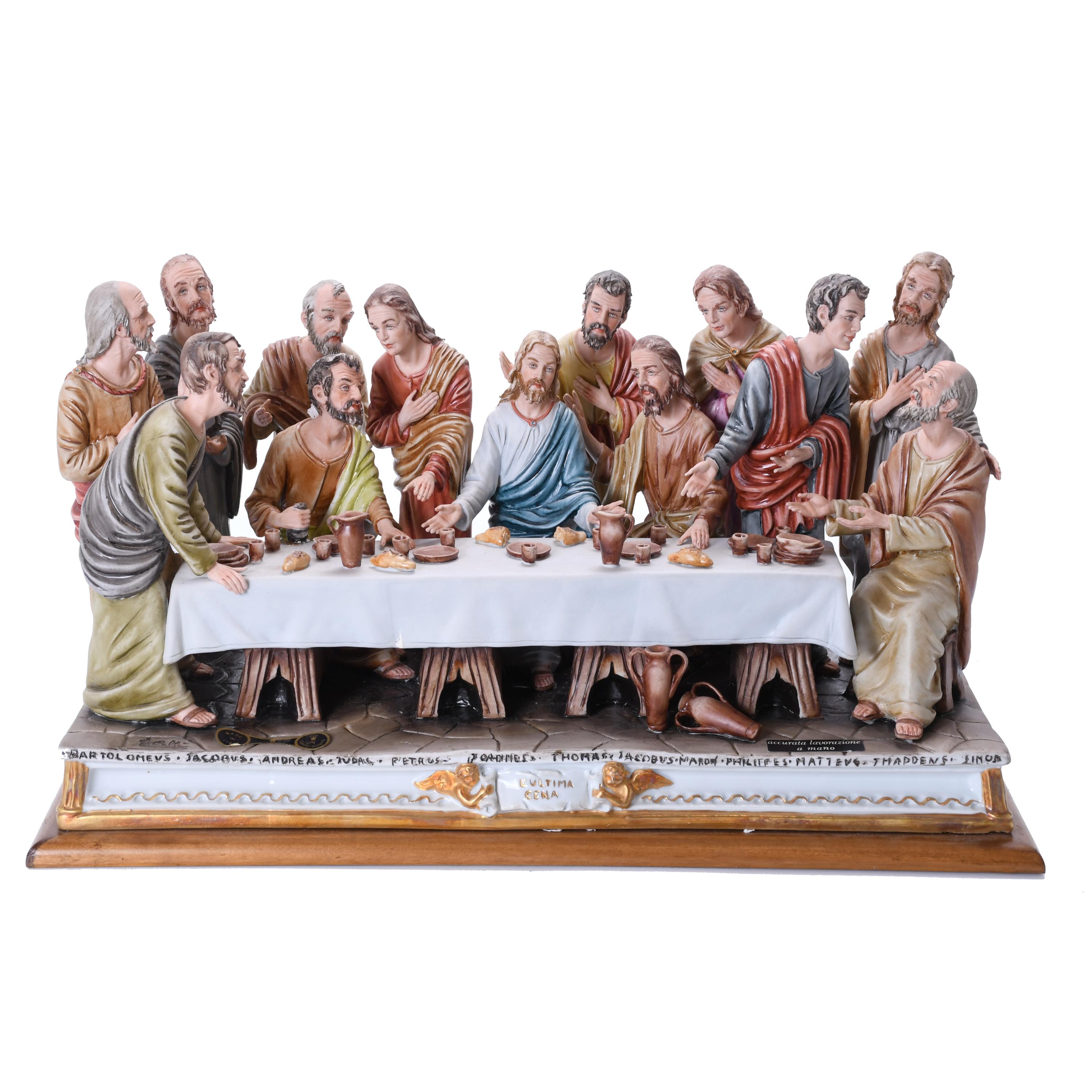 CAPODIMONTE.  GRUPO ESCULTÓRICO "L&#39;ULTIMA CENA", CIRCA 1980