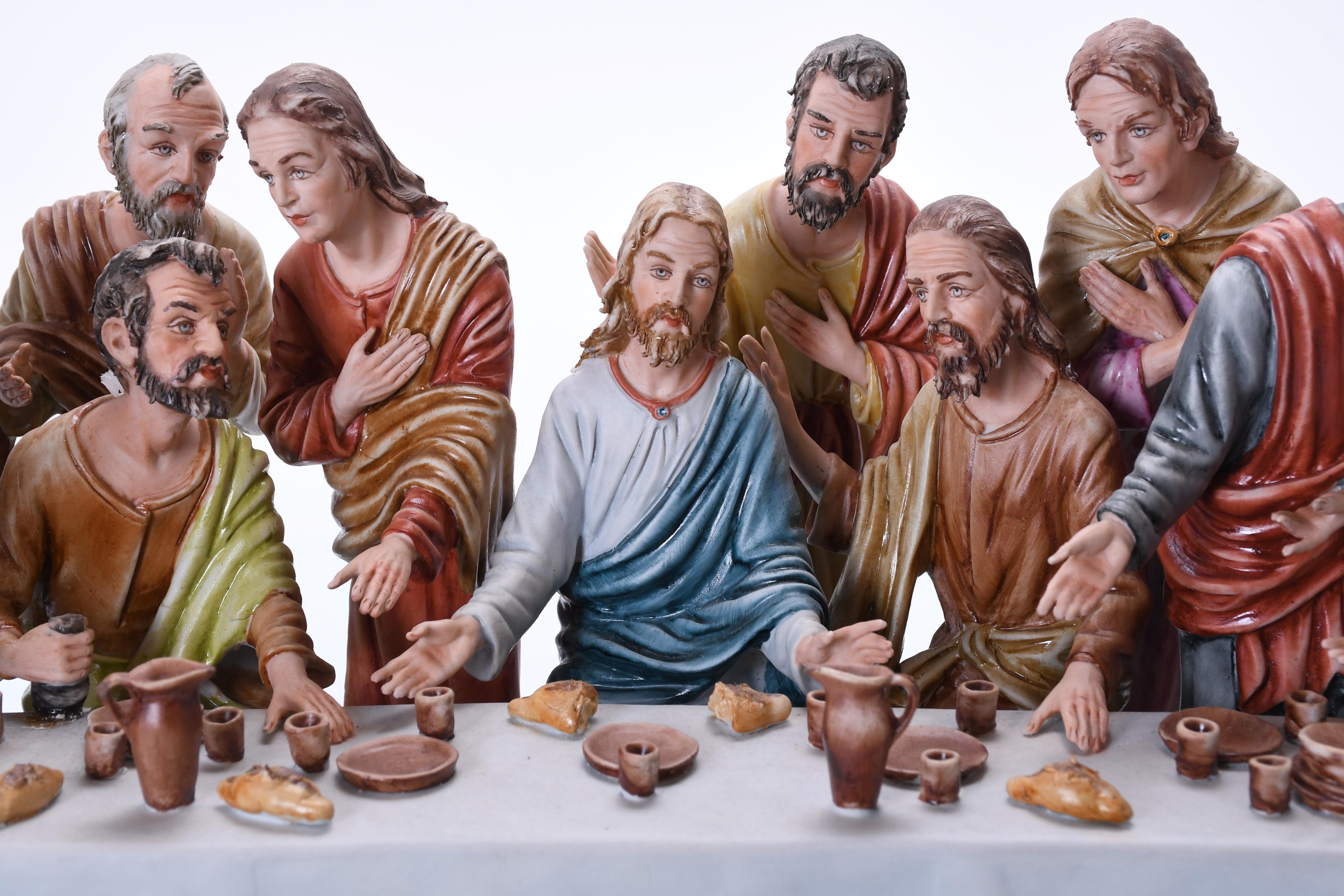 CAPODIMONTE.  GRUPO ESCULTÓRICO "L&#39;ULTIMA CENA", CIRCA 1980