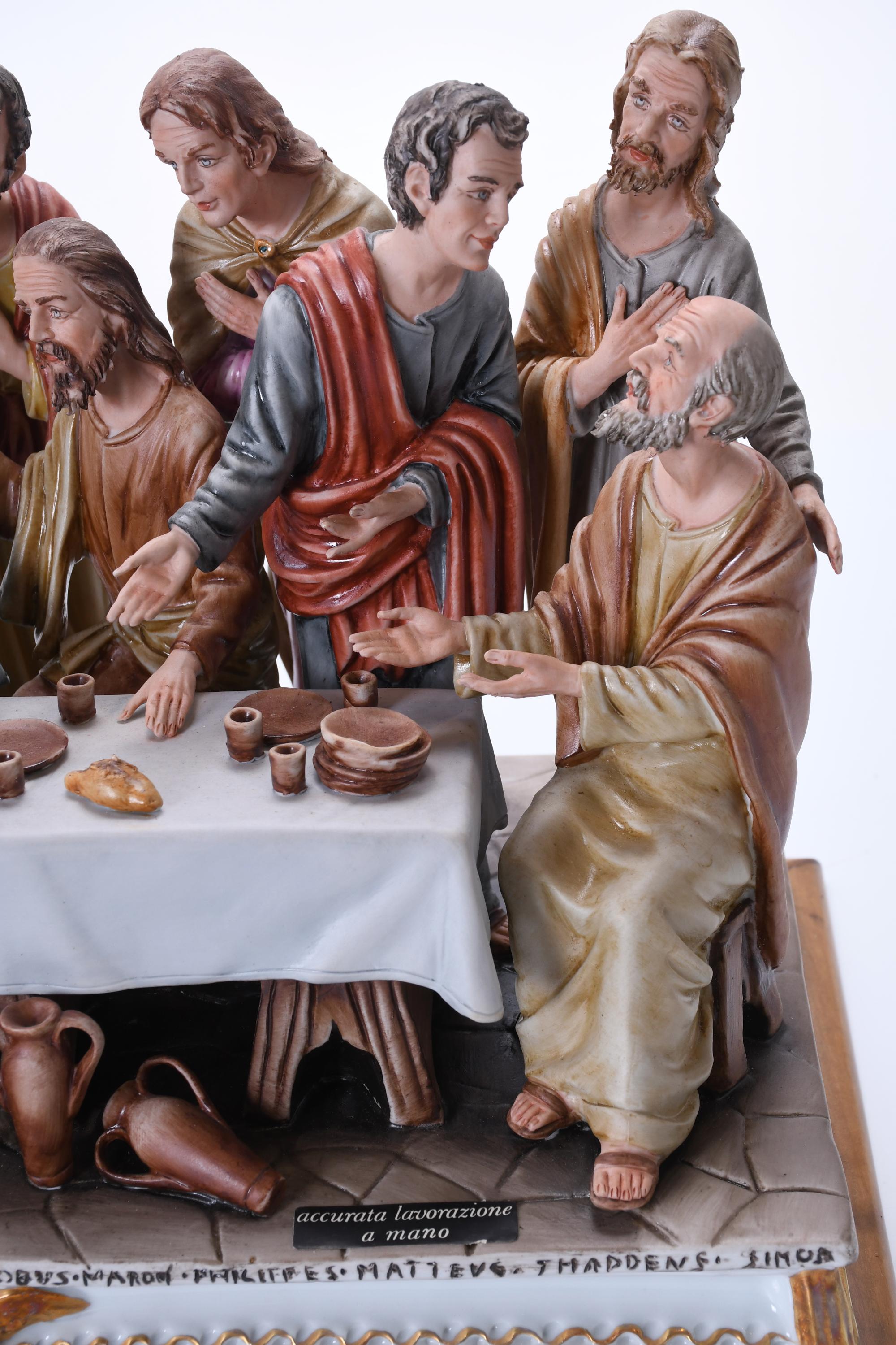 CAPODIMONTE.  GRUPO ESCULTÓRICO "L&#39;ULTIMA CENA", CIRCA 1980