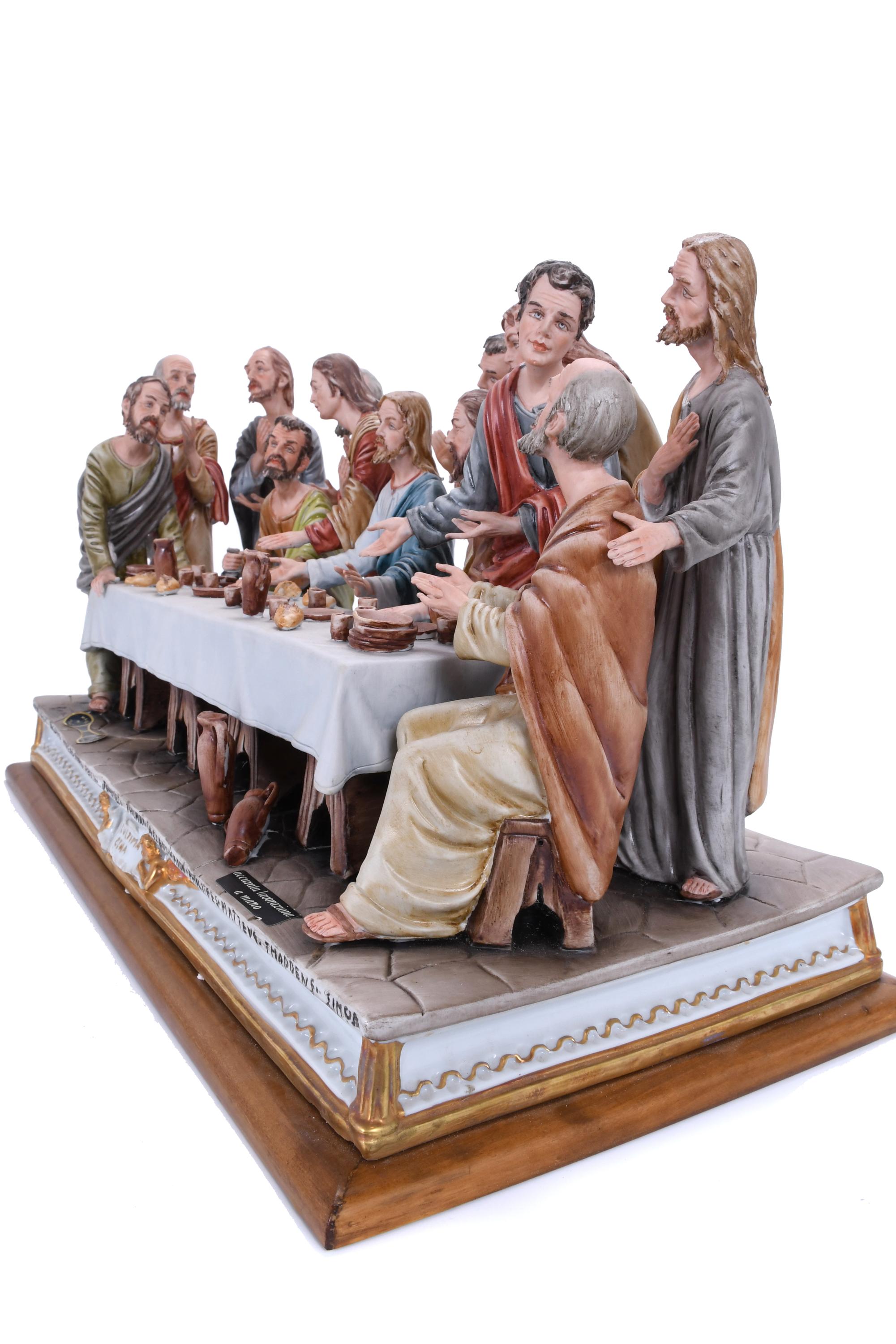 CAPODIMONTE.  GRUPO ESCULTÓRICO "L&#39;ULTIMA CENA", CIRCA 1980