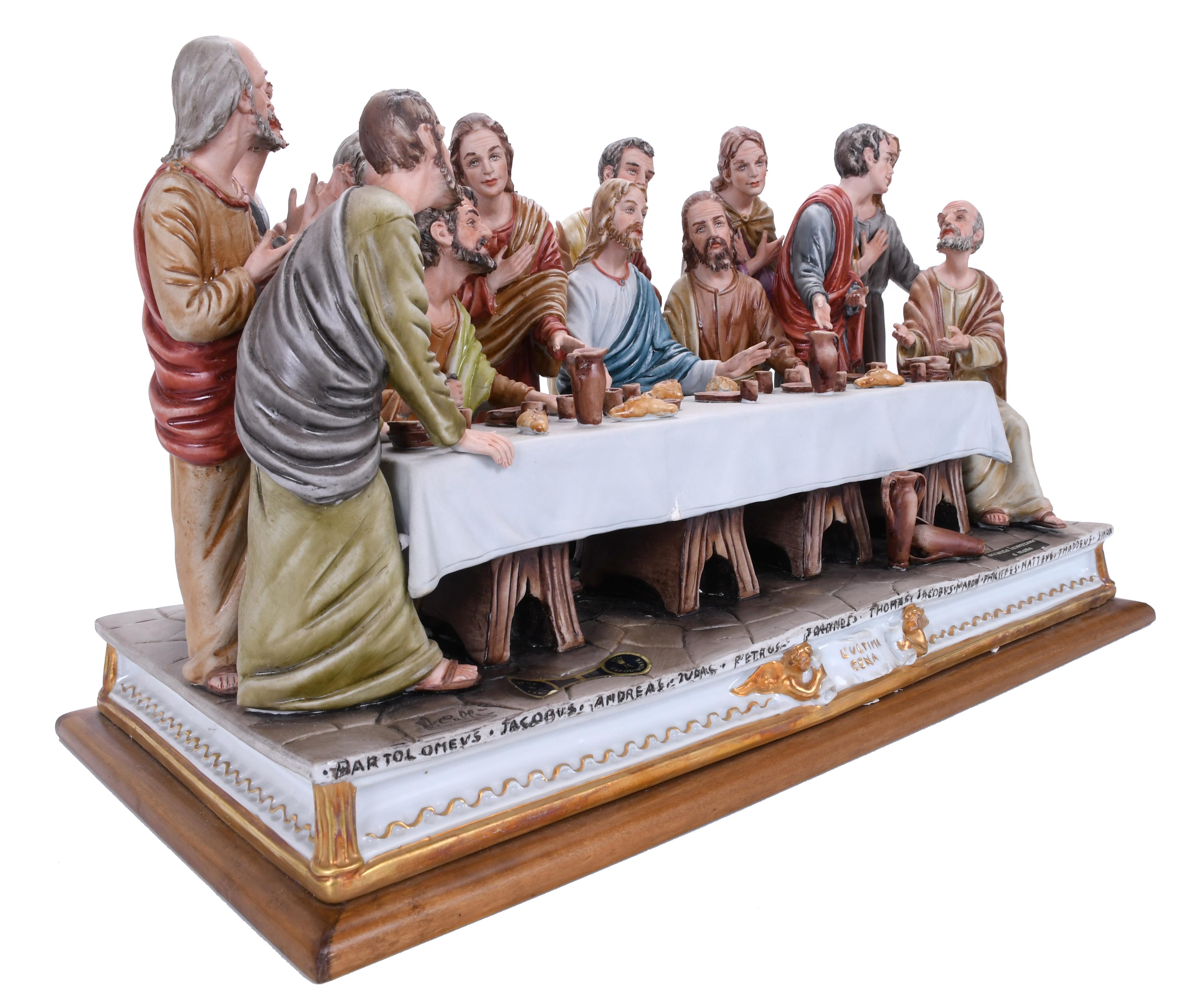 CAPODIMONTE.  GRUPO ESCULTÓRICO "L&#39;ULTIMA CENA", CIRCA 1980