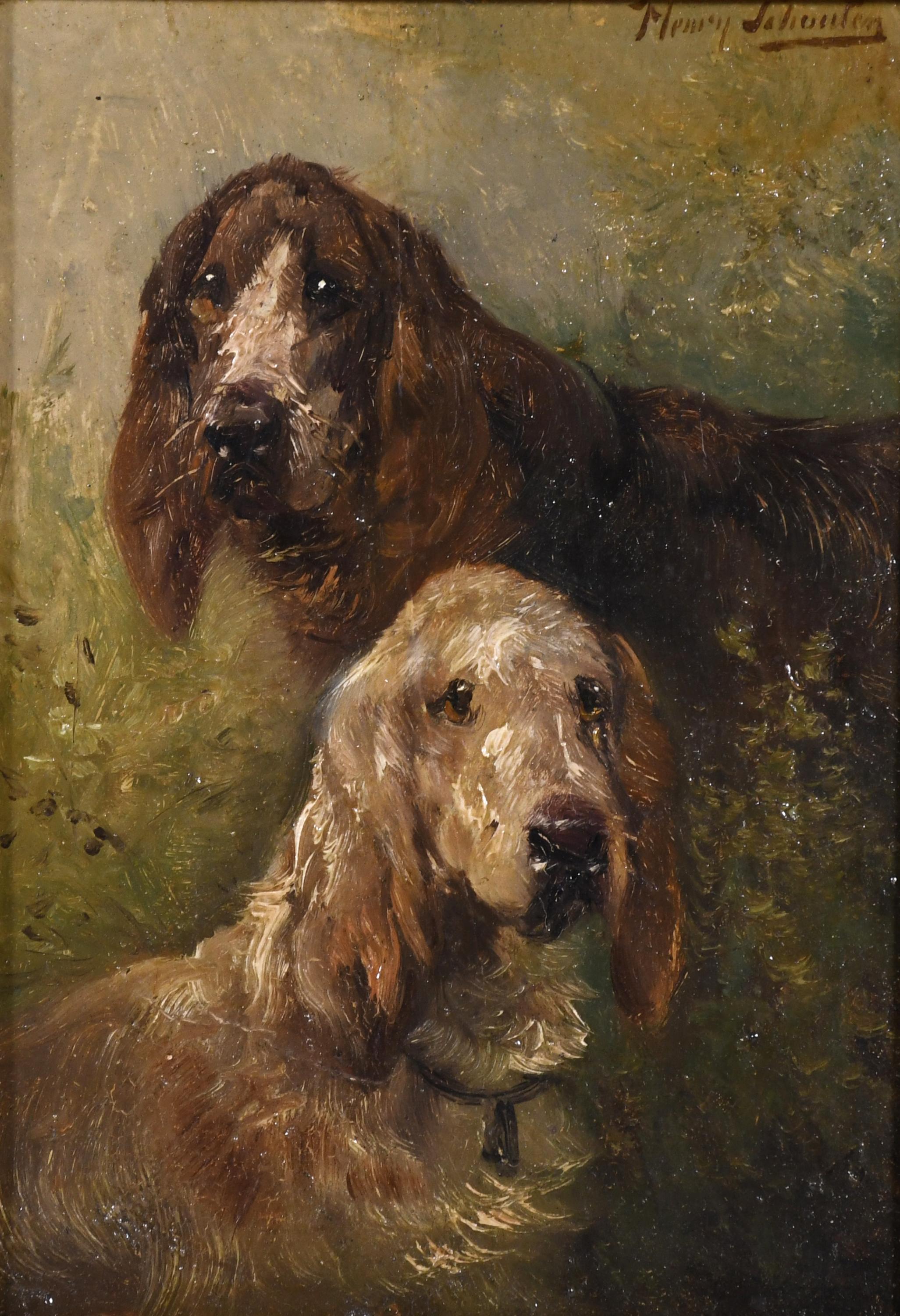 HENRY SCHOUTEN (1857/64-1927).  "PERROS DE CAZA".