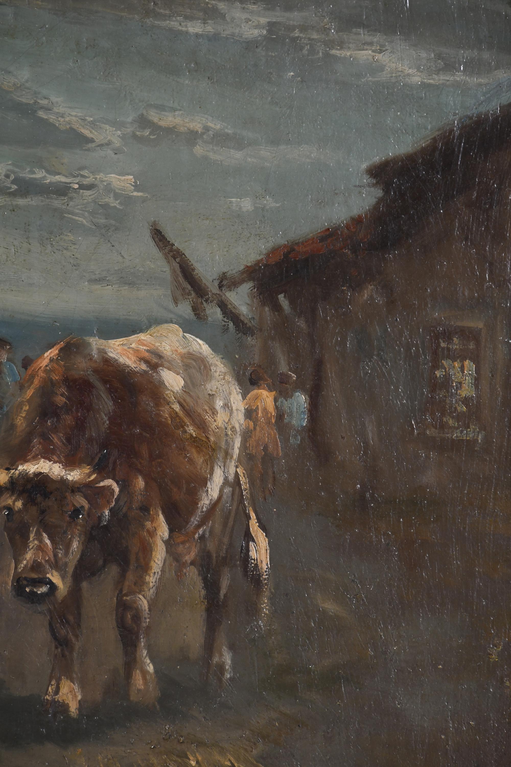 HENRY SCHOUTEN (1857/64-1927).  "VACAS Y PASTORES".