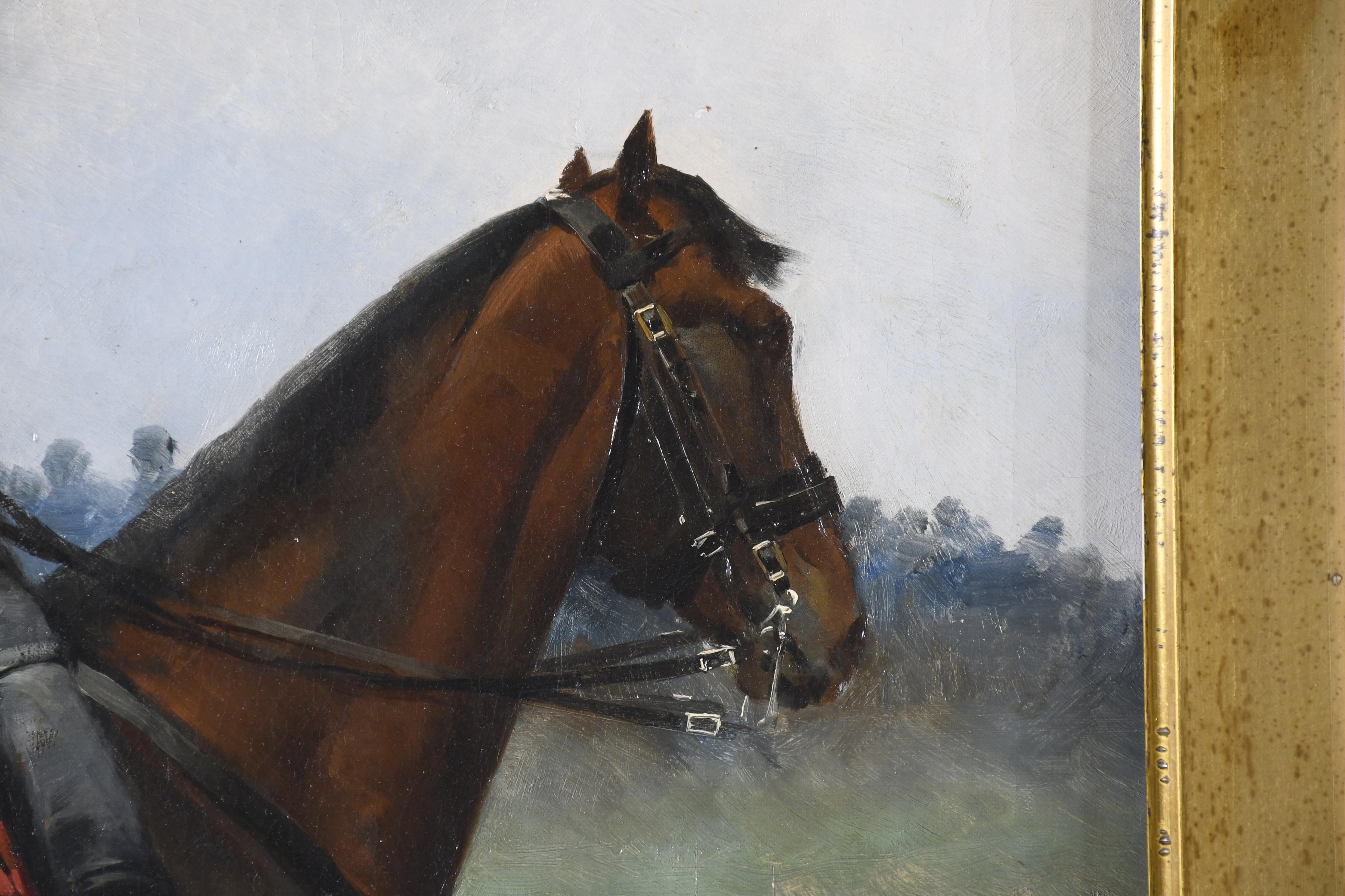 JOSEP CUSACHS I CUSACHS (1851-1908). "SOLDADO A CABALLO", 1