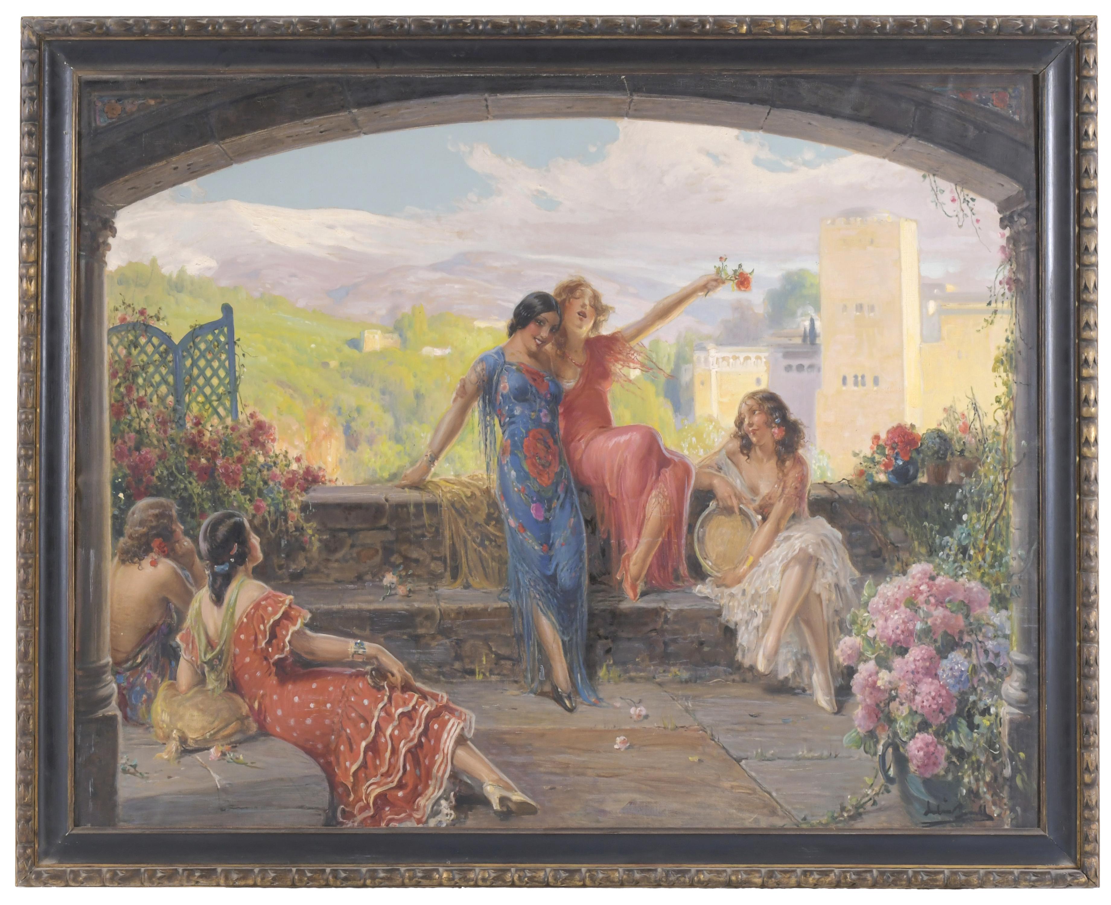 JULIO BORRELL (1877-1957). "GITANAS DE GRANADA".