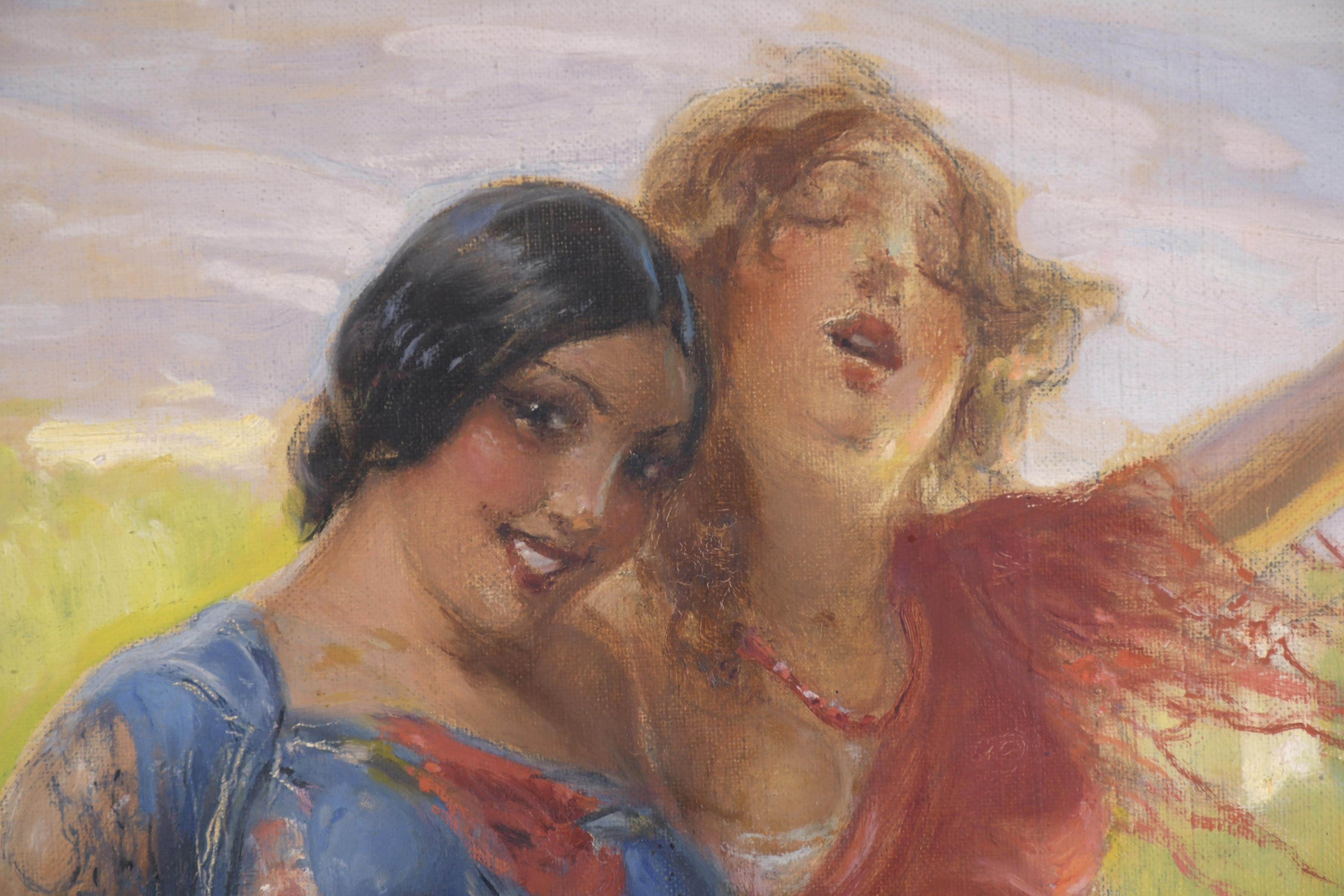 JULIO BORRELL (1877-1957). "GITANAS DE GRANADA".