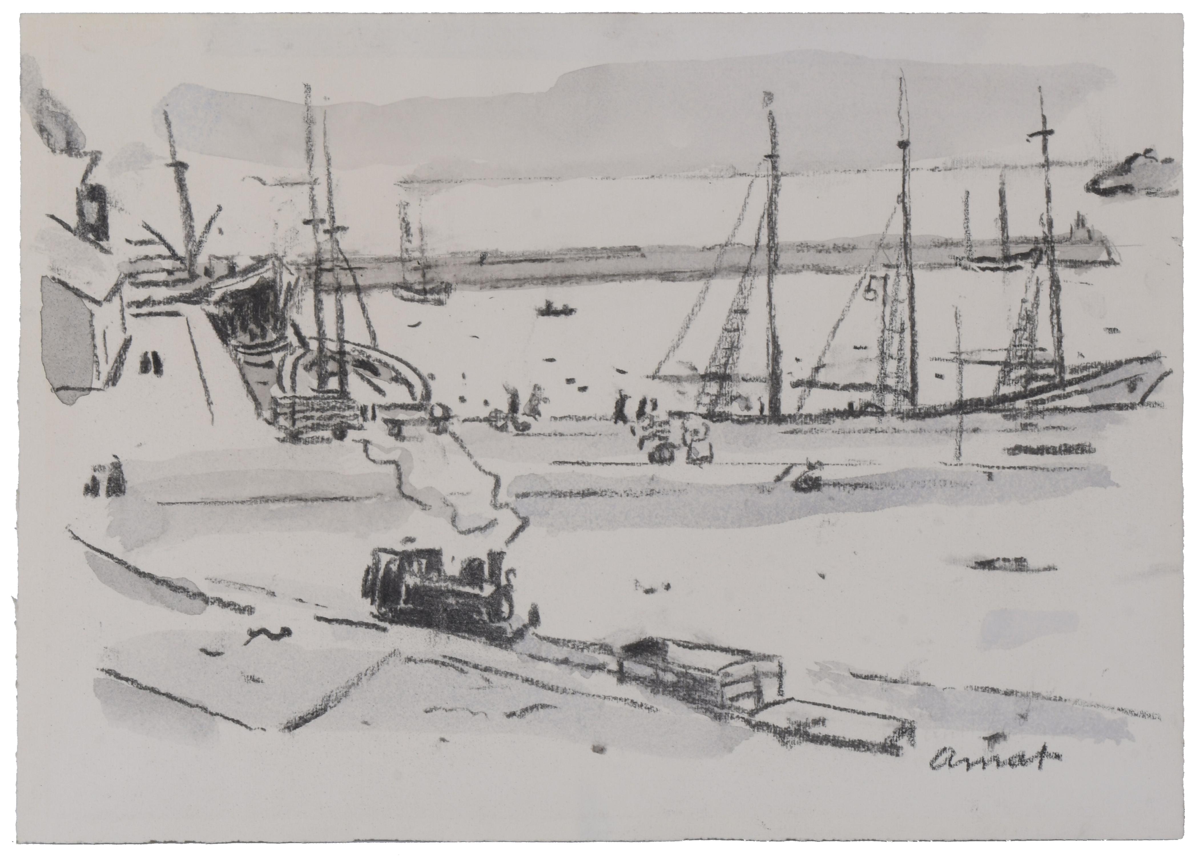 JOSEP AMAT PAGES (1901-1991). "PUERTO".