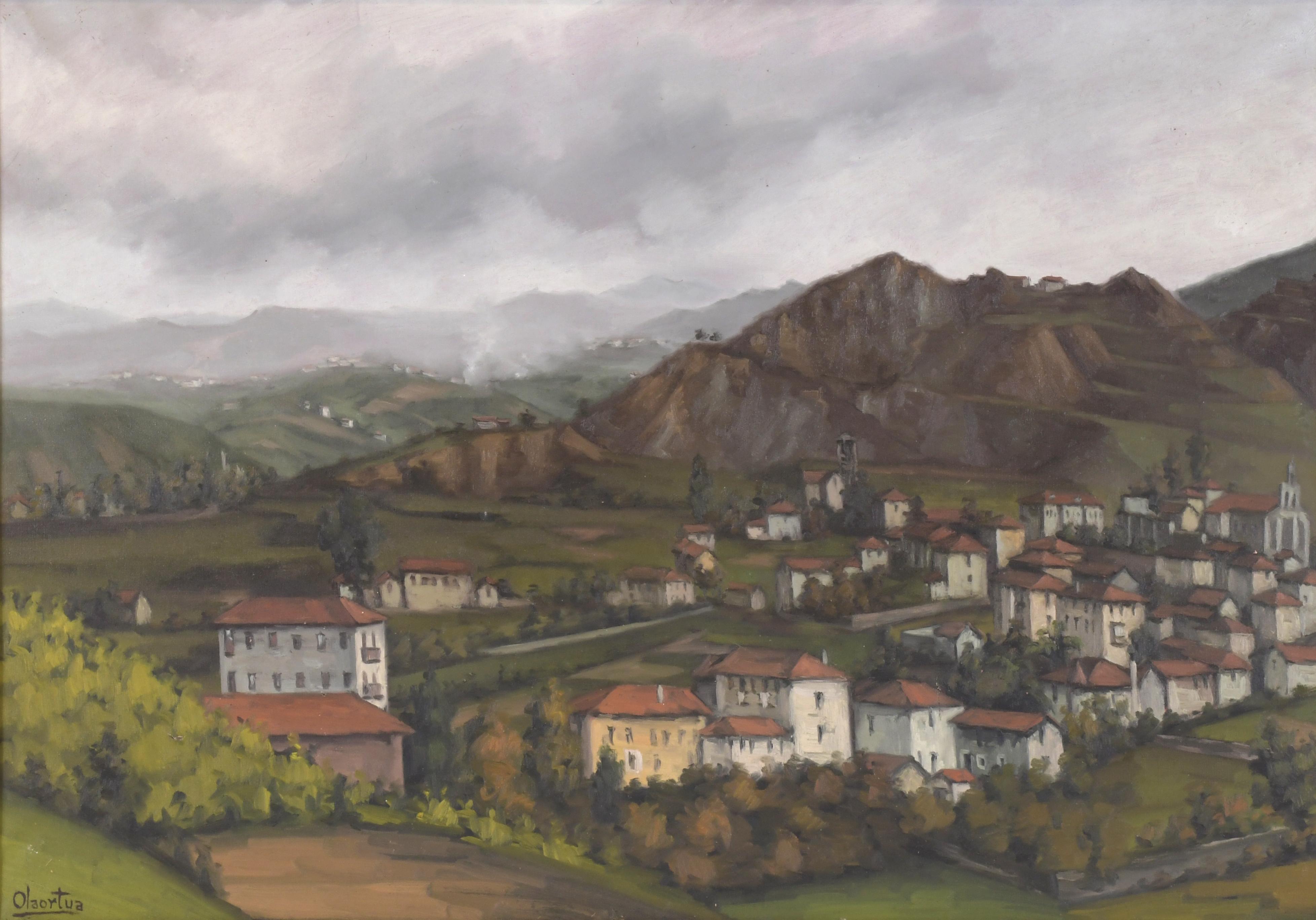 PELAYO OLAORTUA (1910-1984). "PAISAJE DEL PAÍS VASCO".