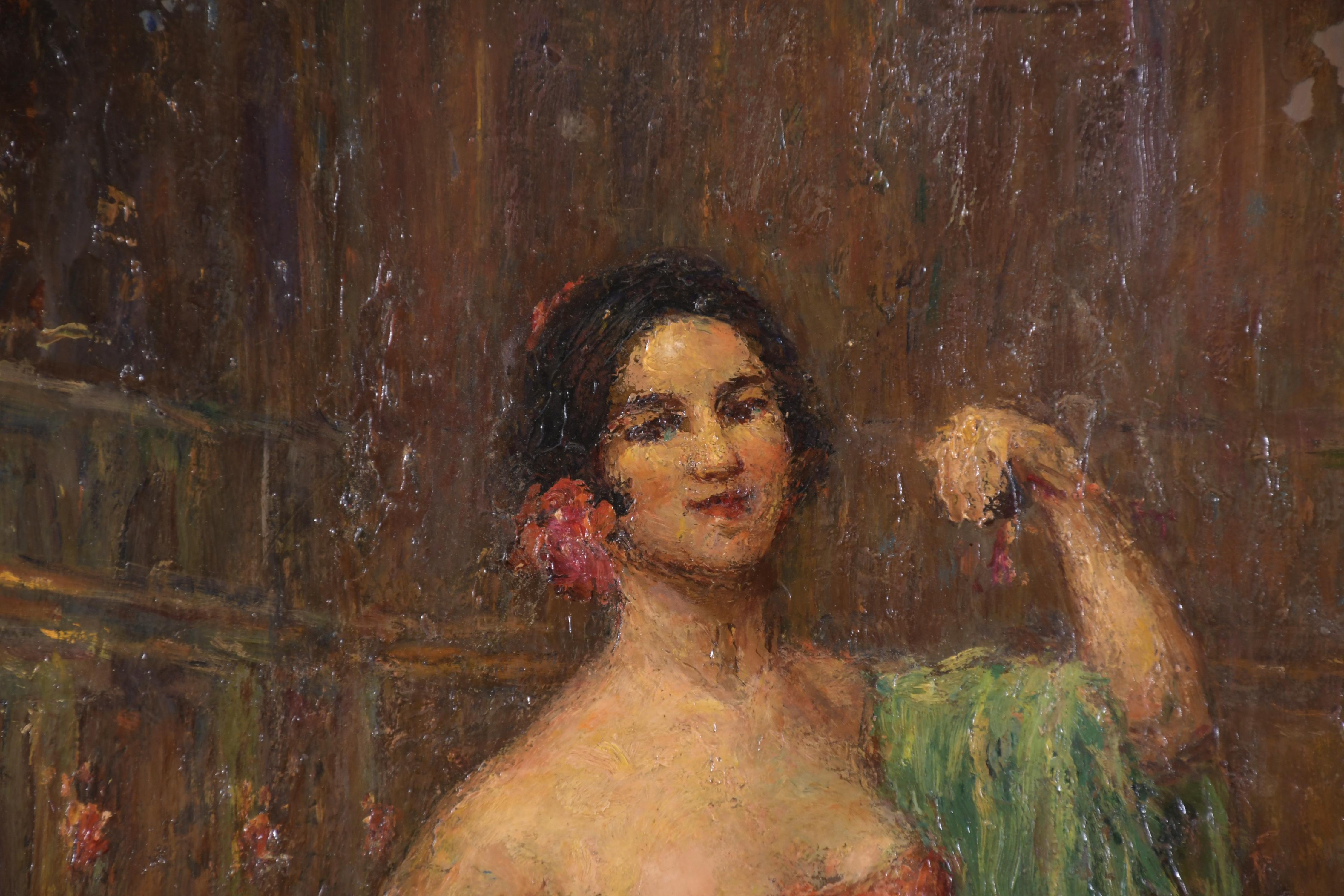 RAMON PALMAROLA ROMEU (1877-1943). "GITANA BAILANDO".