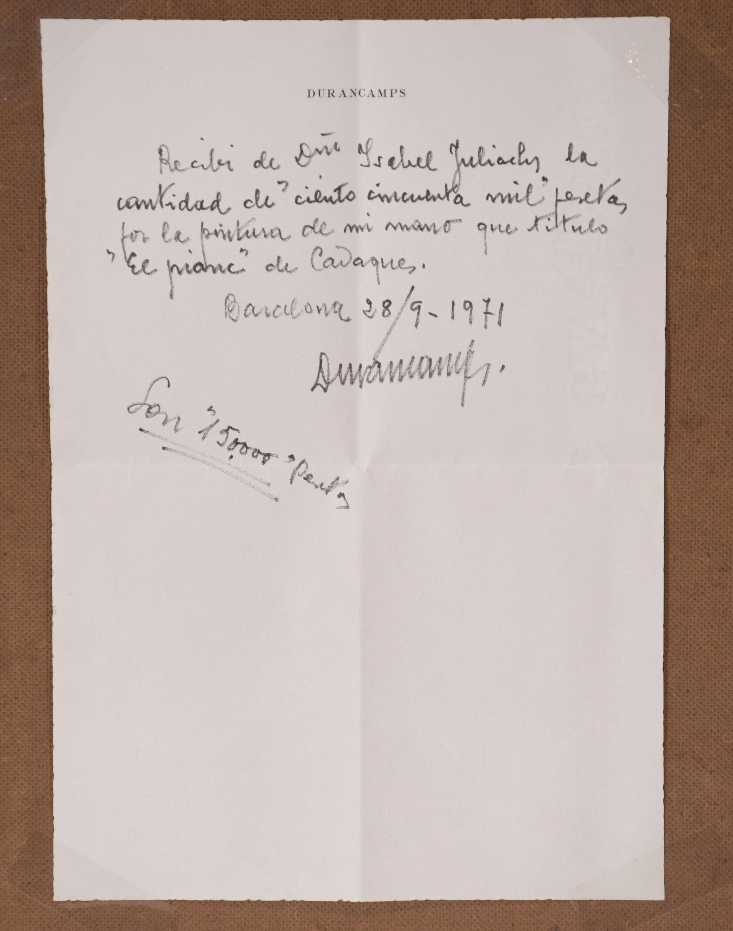 RAFAEL DURANCAMPS (1891-1979).  "EL PIANC" de Cadaqués.