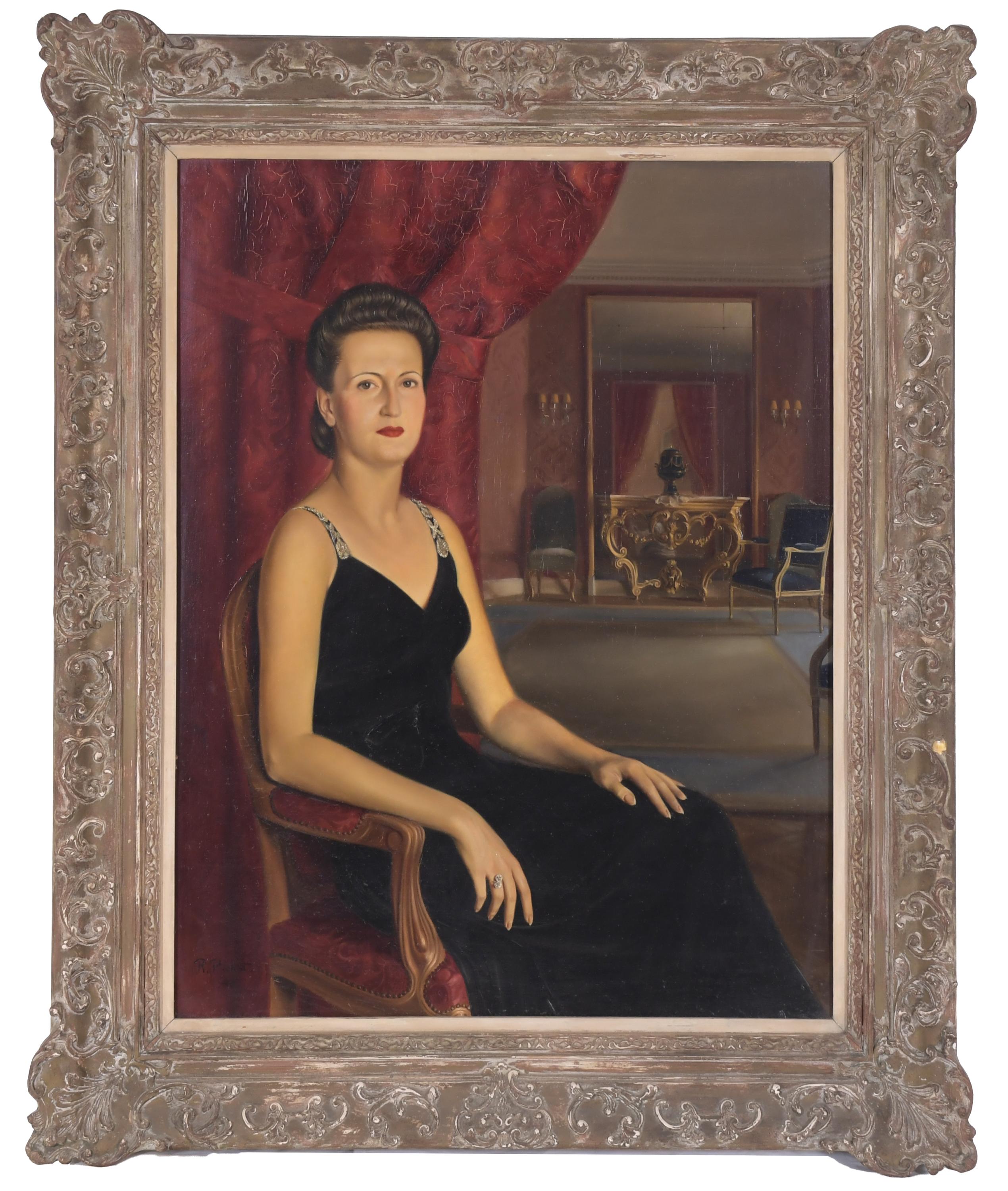 RAMÓN PICHOT SOLER (1924-1996). "RETRATO SEÑORA", 1945.