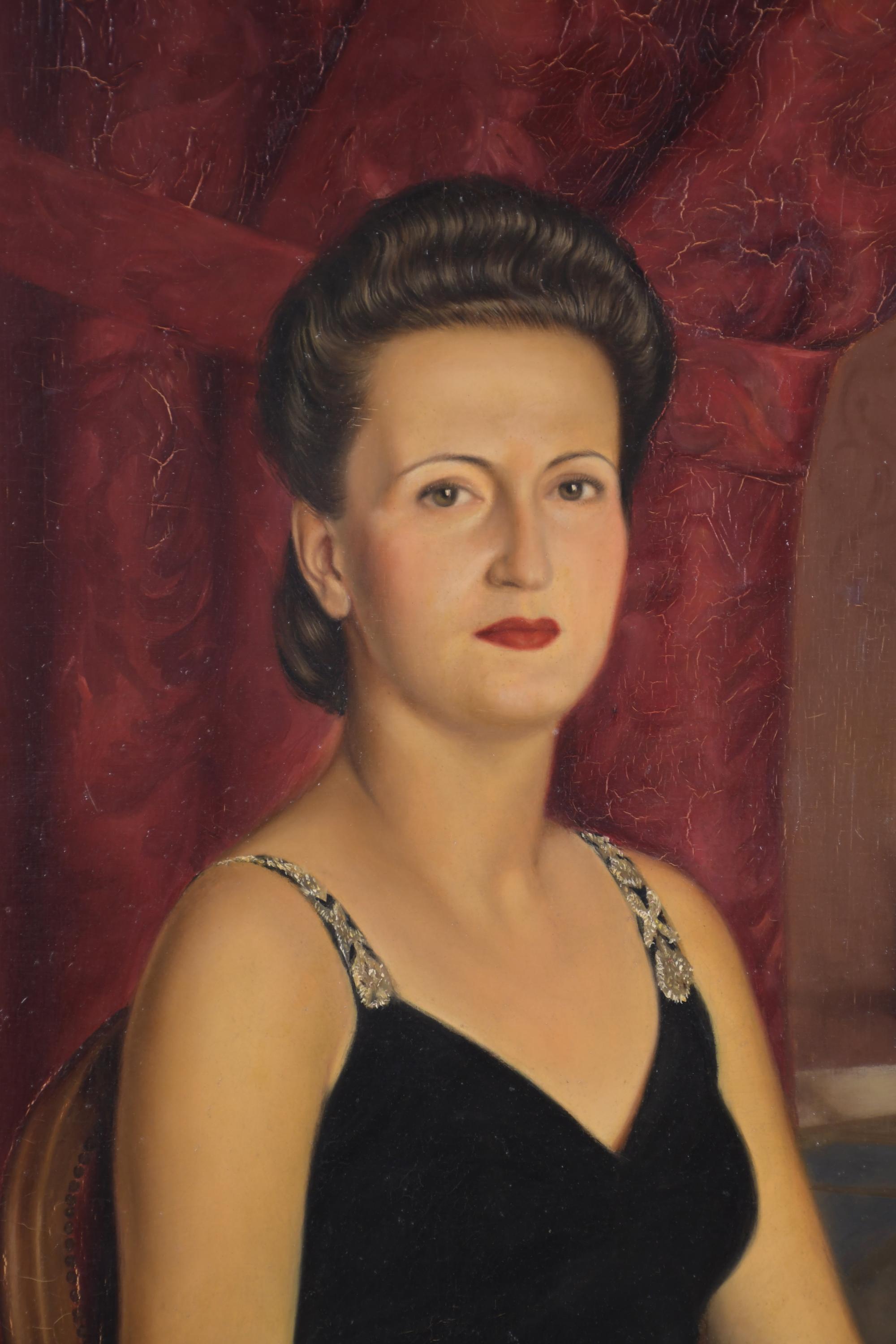 RAMÓN PICHOT SOLER (1924-1996). "RETRATO SEÑORA", 1945.