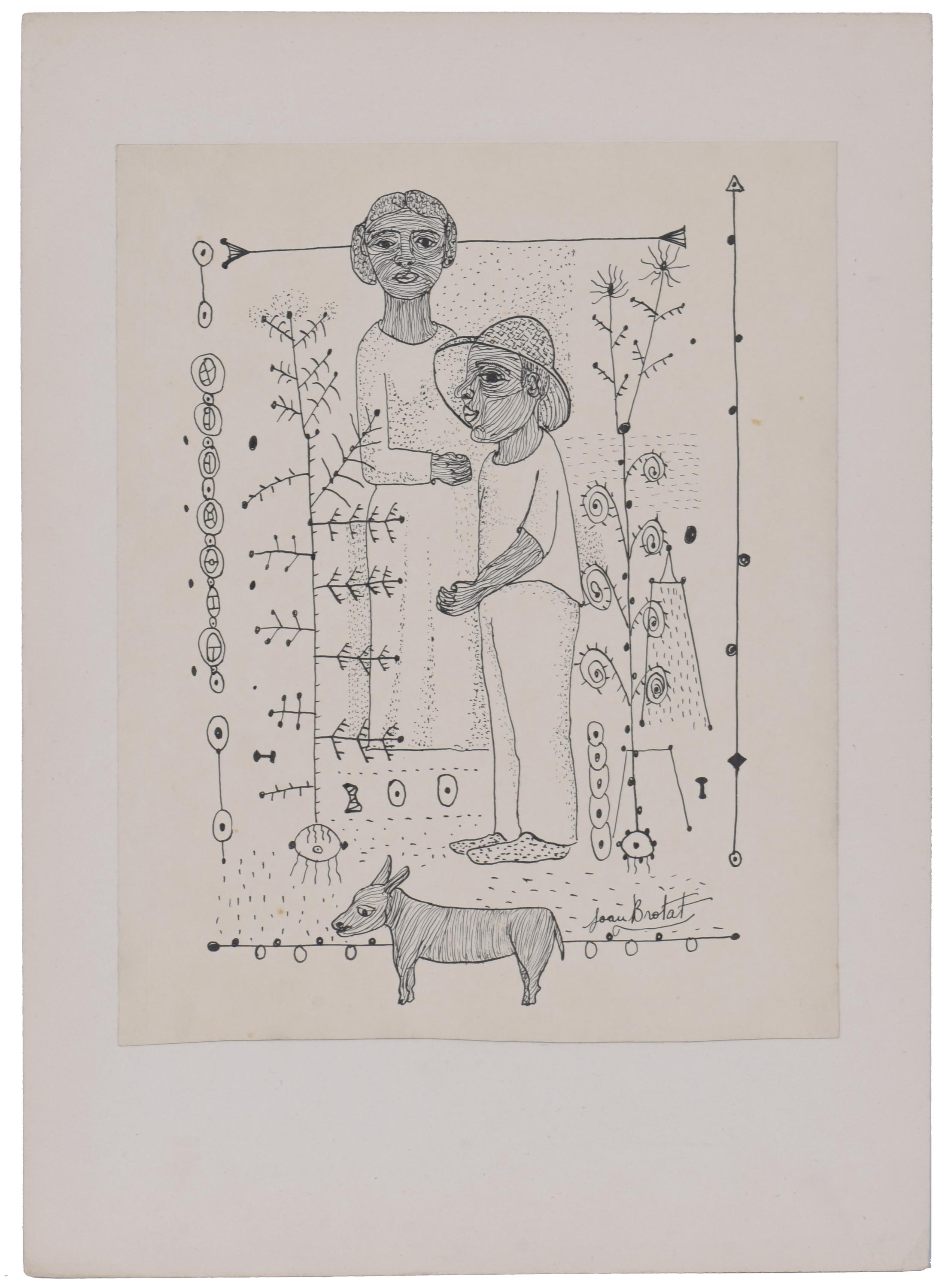 JOAN BROTAT VILANOVA (1920-1990). "FIGURAS Y PERRO".