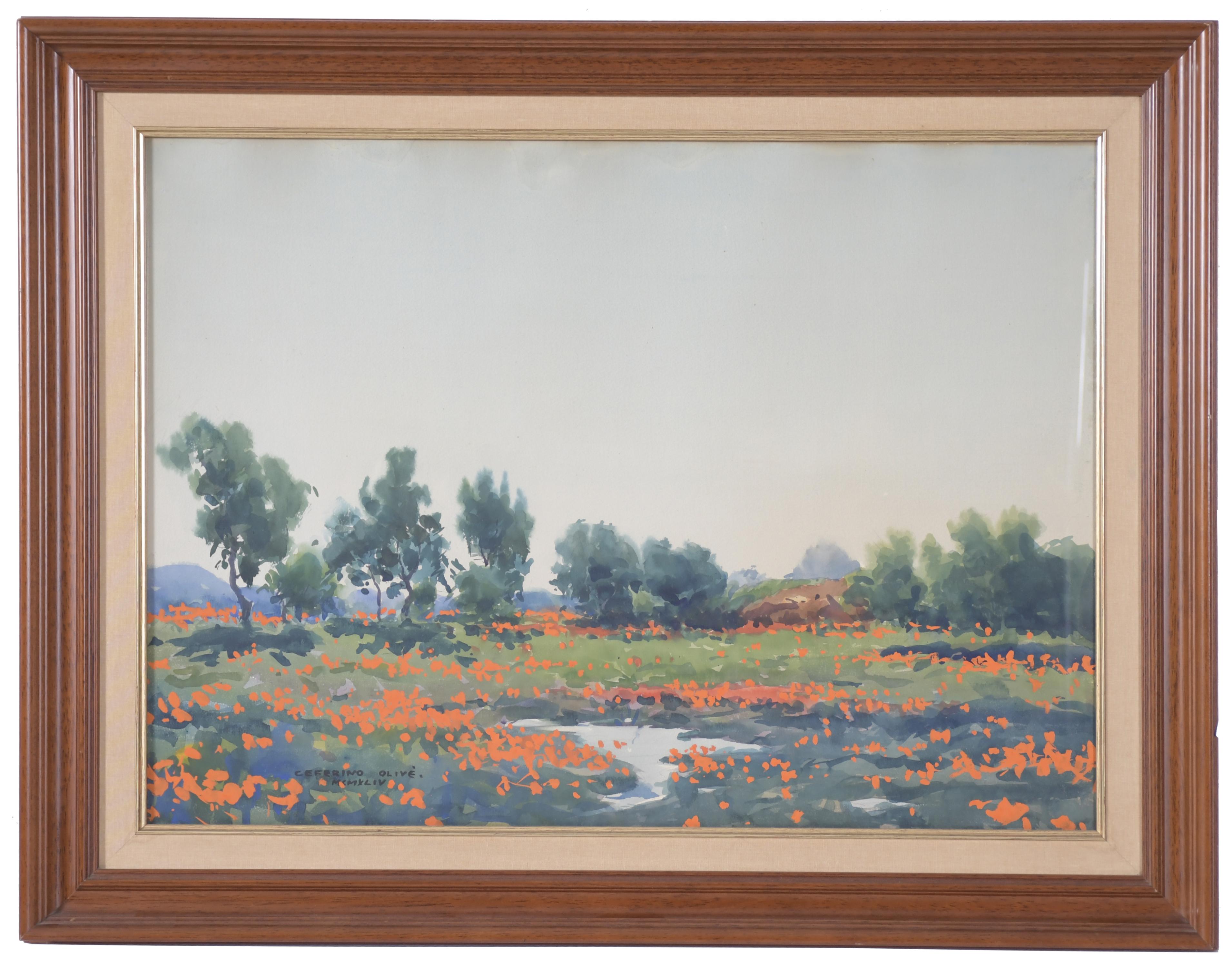 CEFERINO OLIVÉ (1907-1995).  "CAMPO DE AMAPOLAS", 1944.