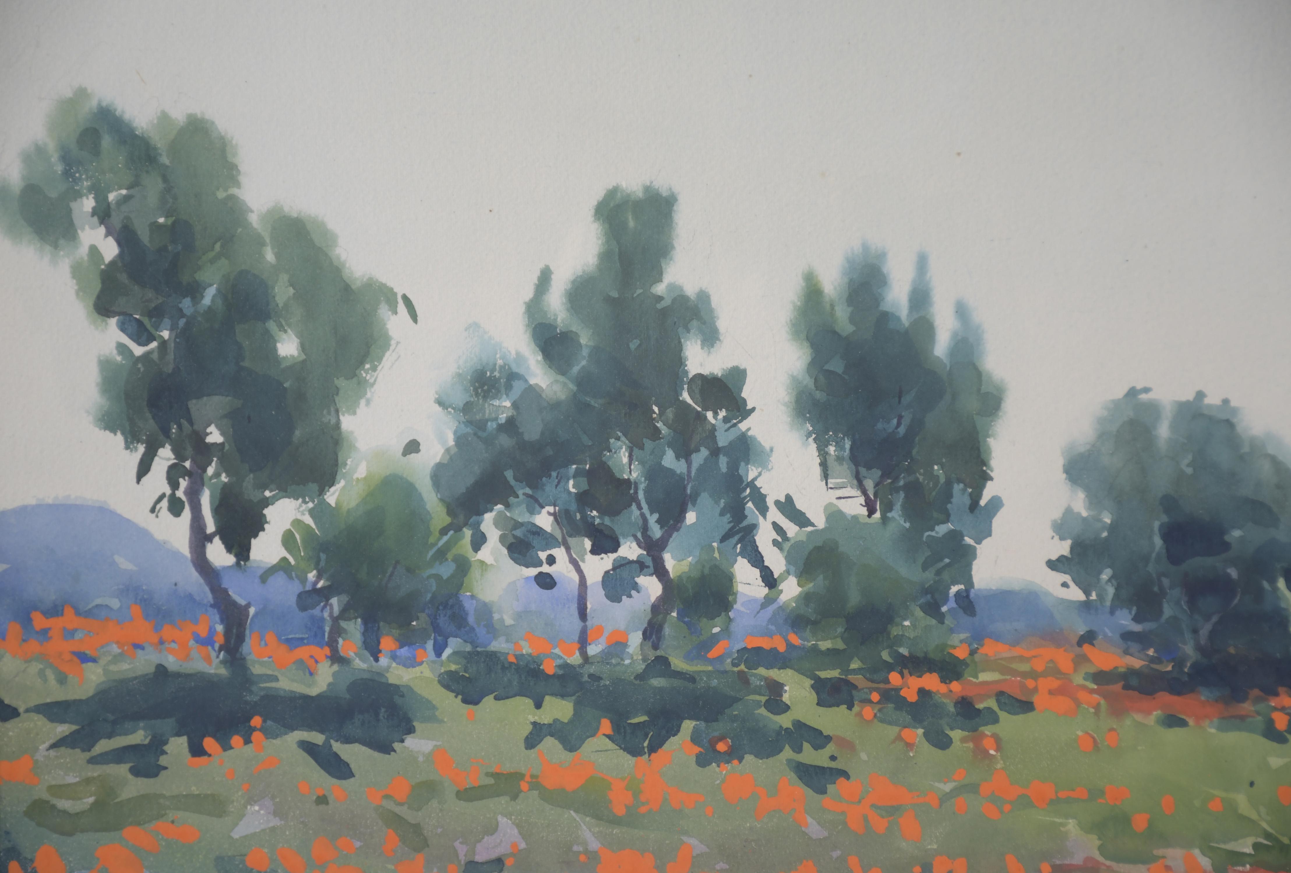 CEFERINO OLIVÉ (1907-1995).  "CAMPO DE AMAPOLAS", 1944.