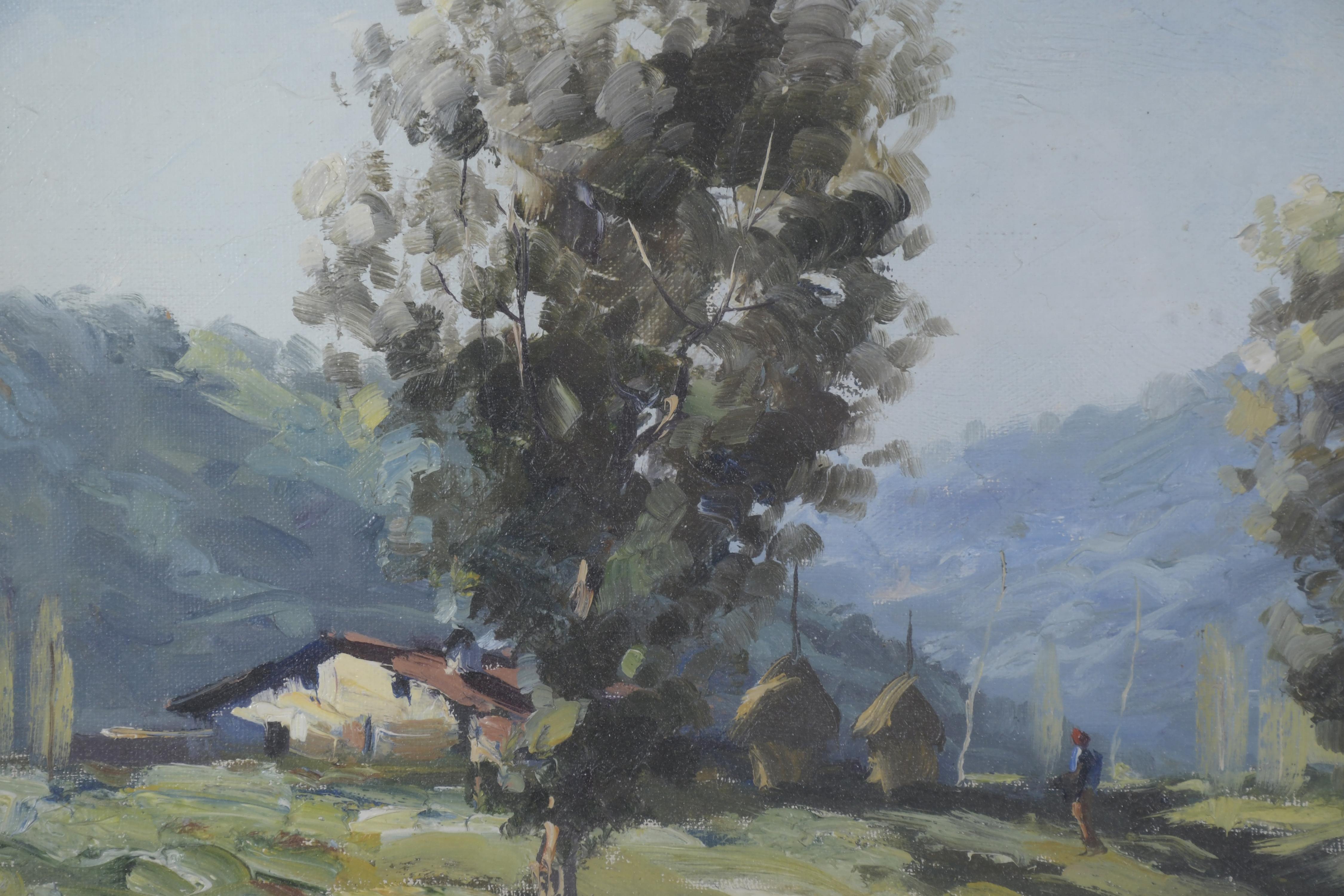 RAFAEL FERNÁNDEZ DE SOTO (1915-1984). "PAISAJE OLOT", 1946.