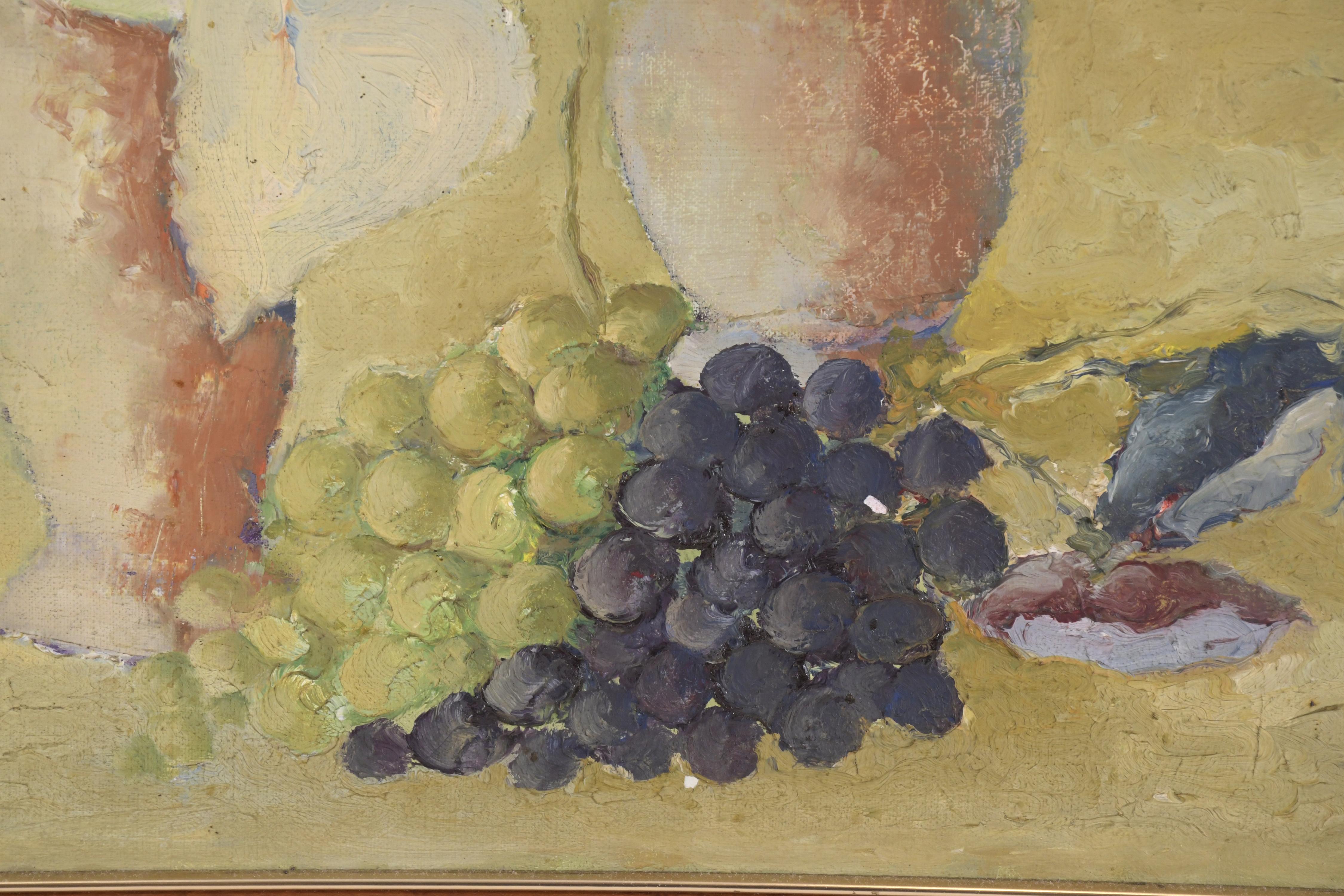 JOSEP GIMENO NAVARRO (1901-1955). "BODEGÓN LÁMPARA Y FLORES