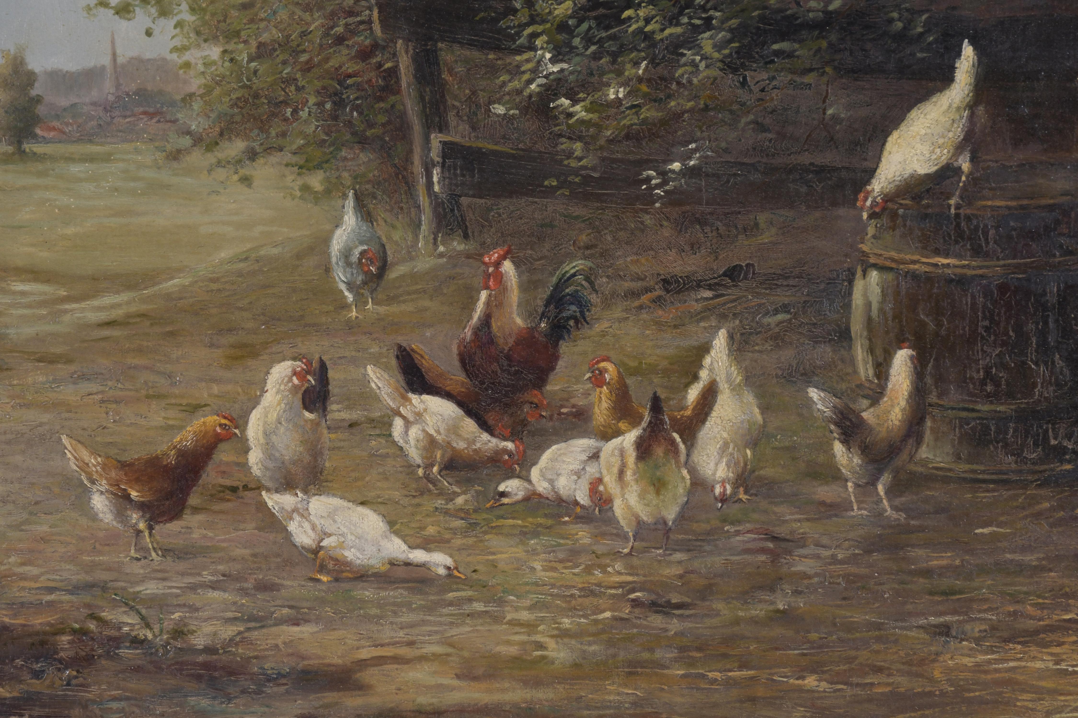 ESCUELA EUROPEA, SIGO XX. "GALLINAS Y GALLO", 1910.