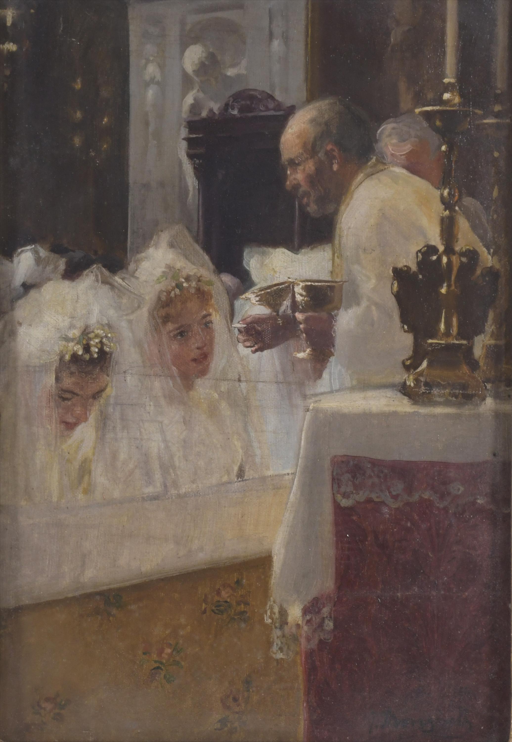 JOSÉ MONGRELL (1870-1937). "LA COMUNIÓN".