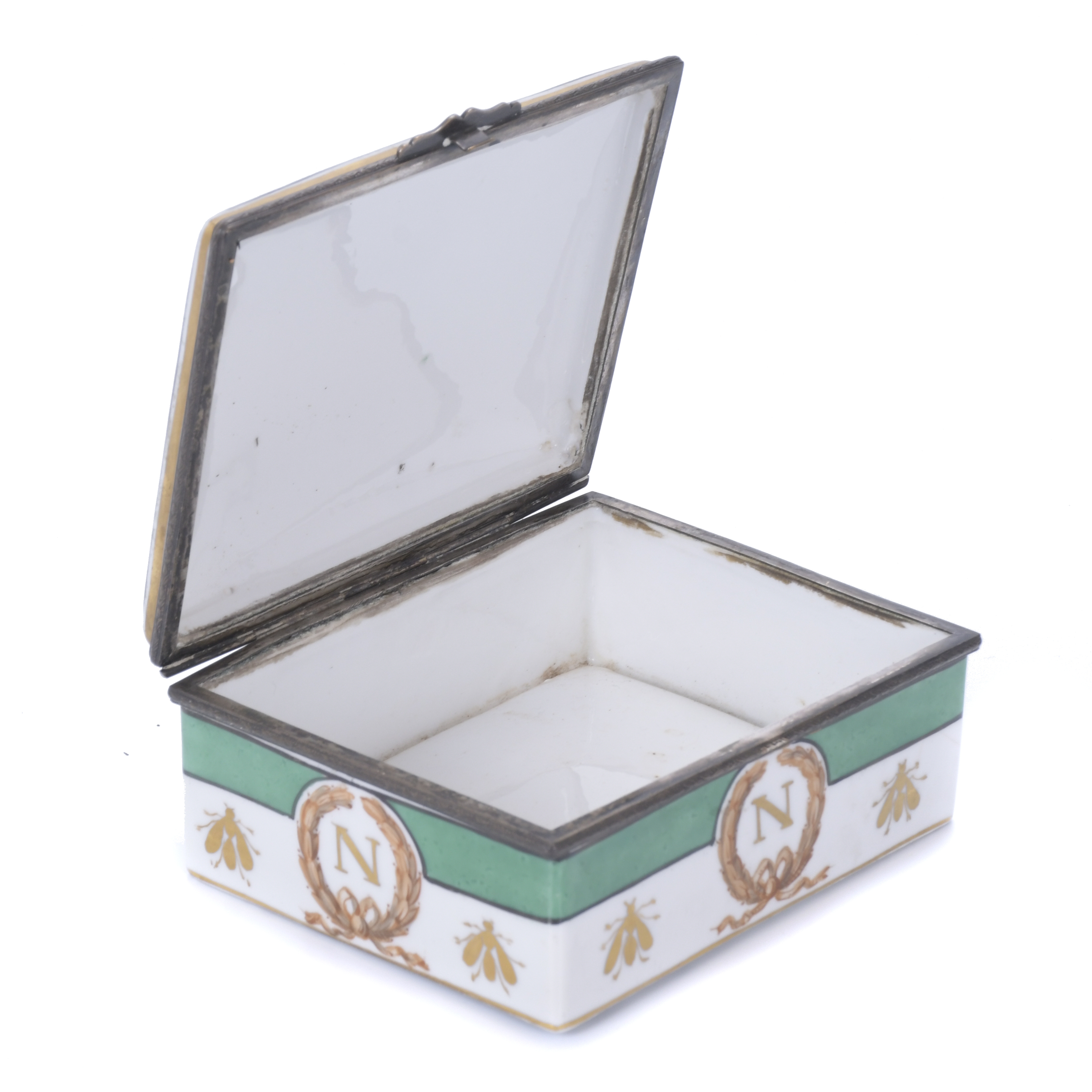 MANUFACTURA SÈVRES. CAJA IMPERIO EN PORCELANA.