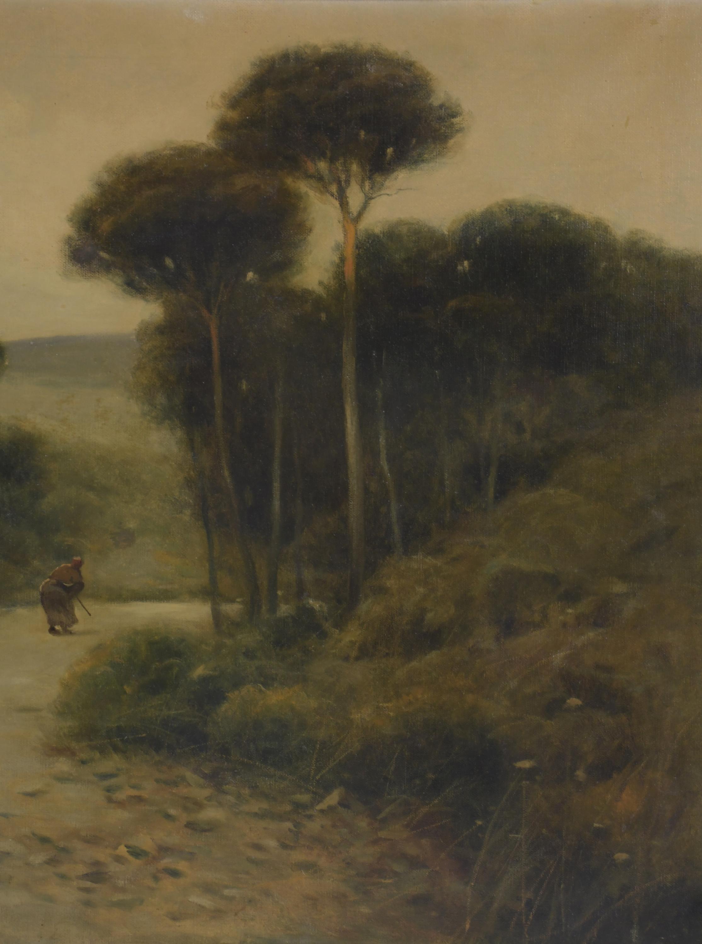 TOMAS SANS CORBELLA (1869-1911).  "PAISAJE CON CAMINO".