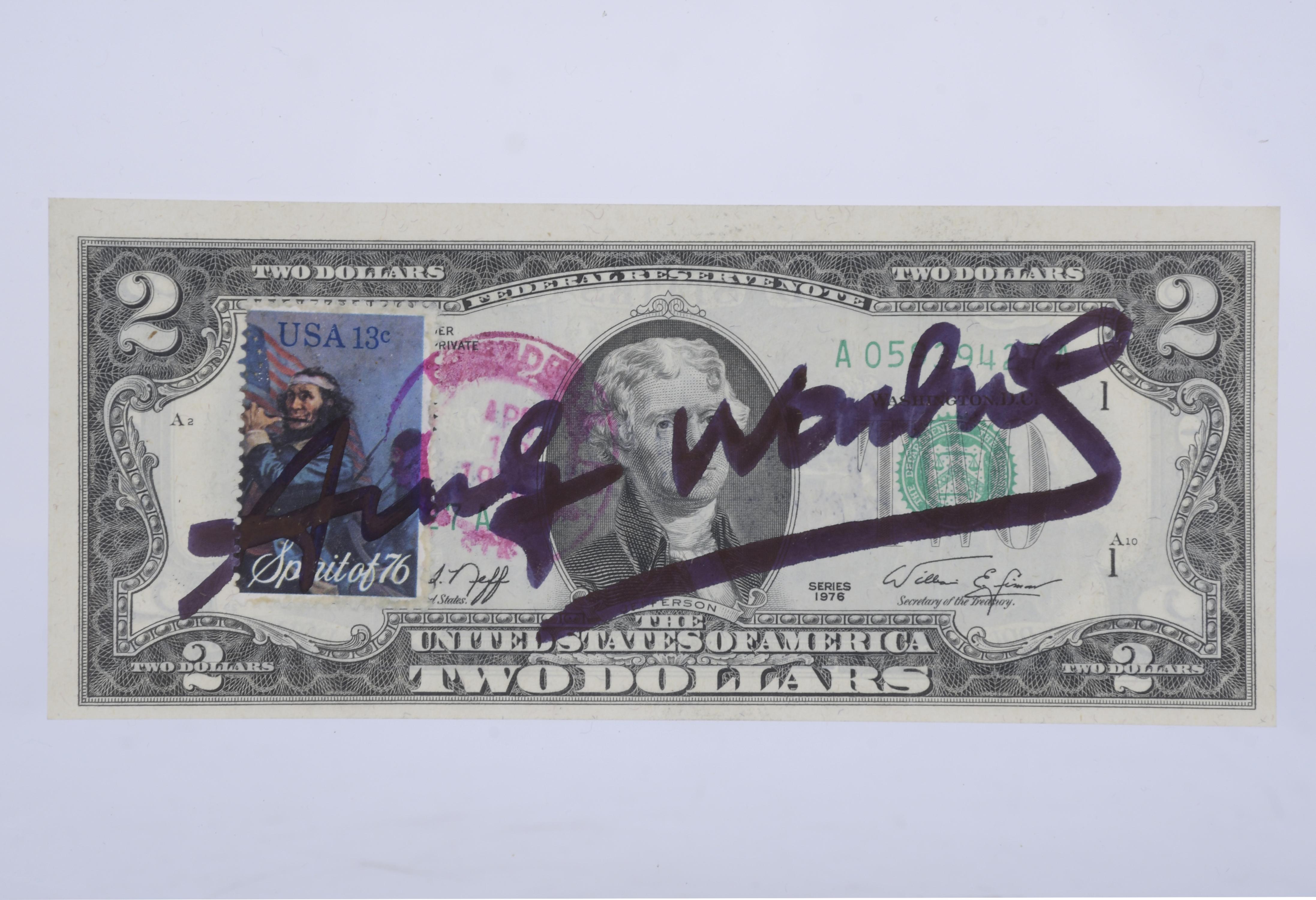 ATRIBUIDO A ANDREW WARHOL (1928-1987). BILLETE AMERICANO DE