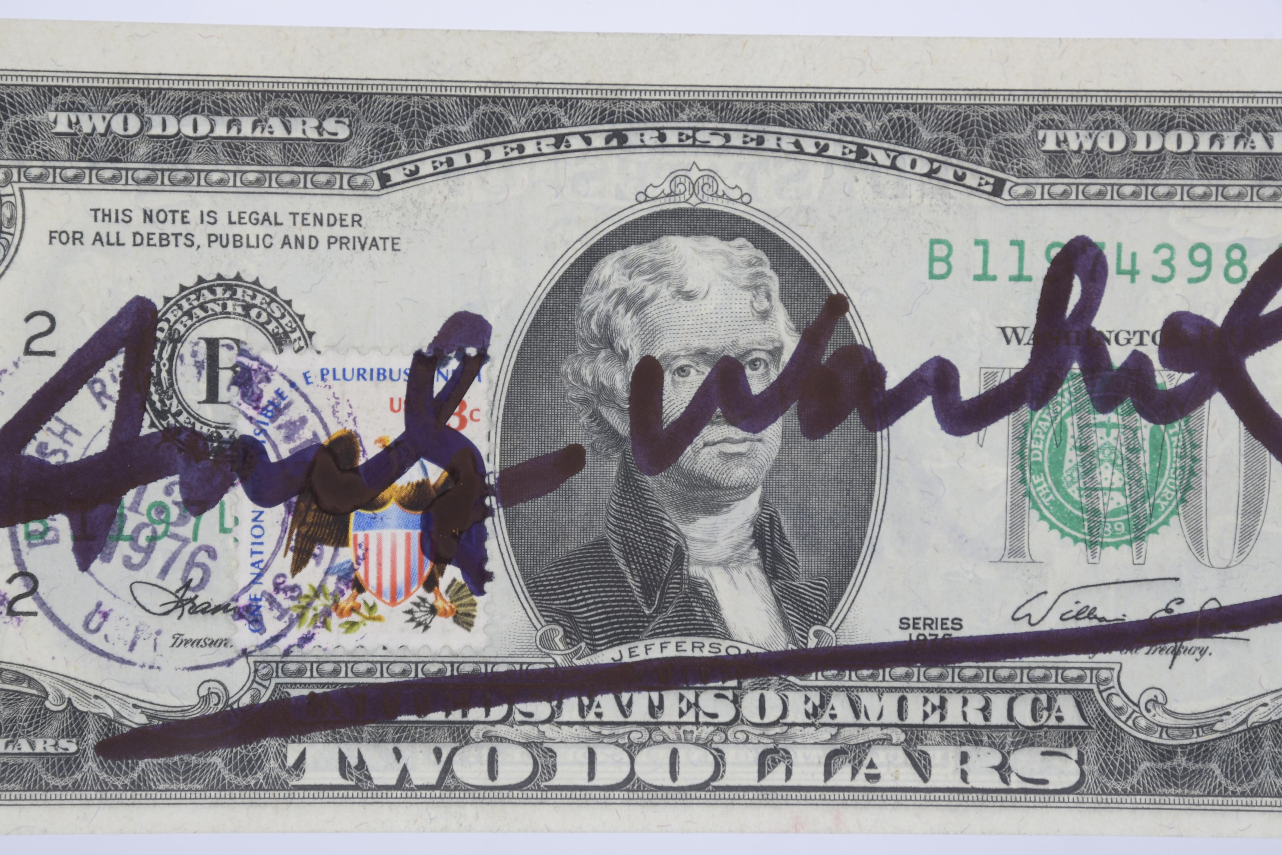 ATRIBUIDO A ANDREW WARHOL (1928-1987). BILLETE AMERICANO DE