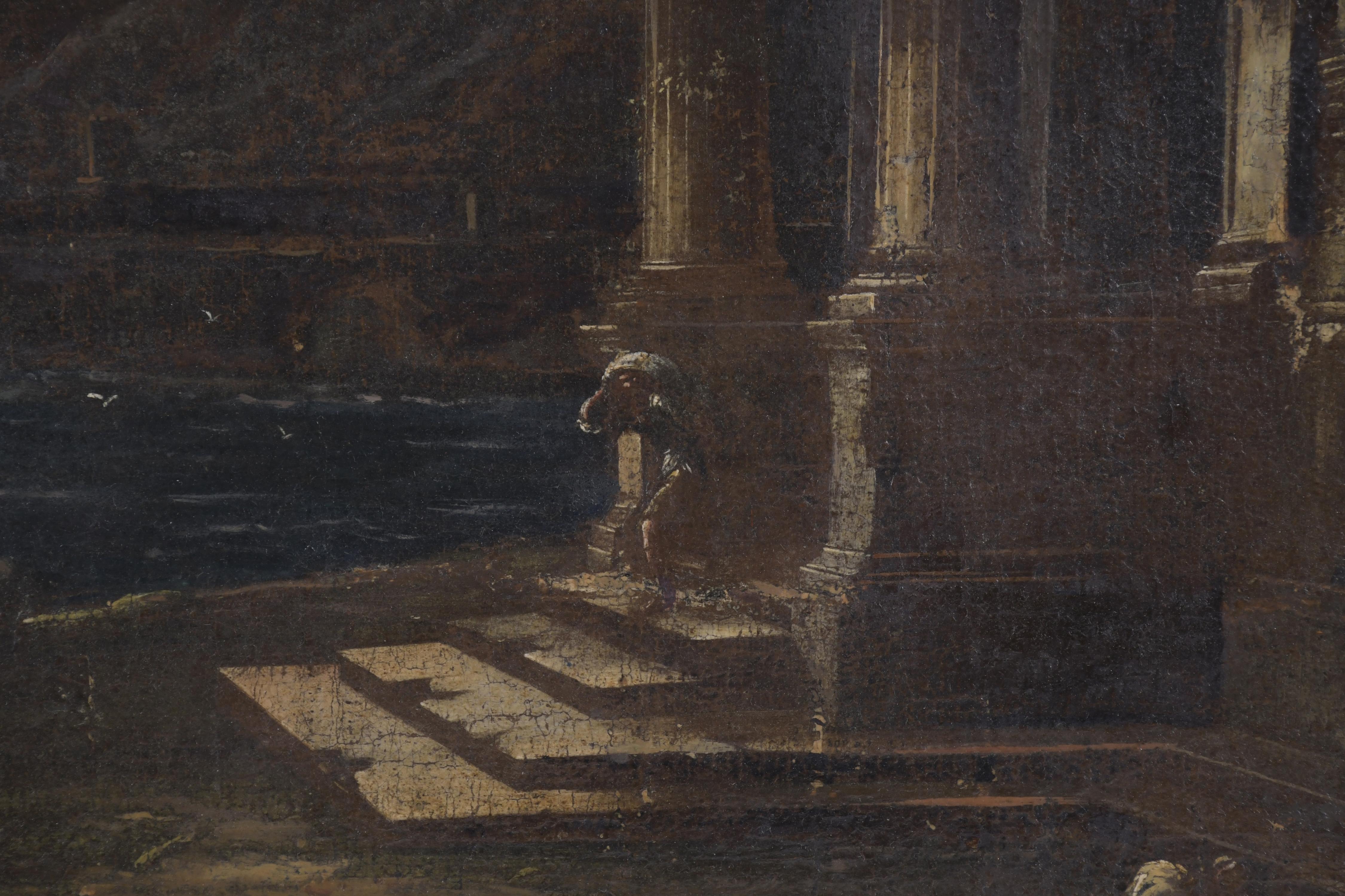 ESCUELA ITALIANA, SIGLO XVIII.  "MARINA Y RUINA".
