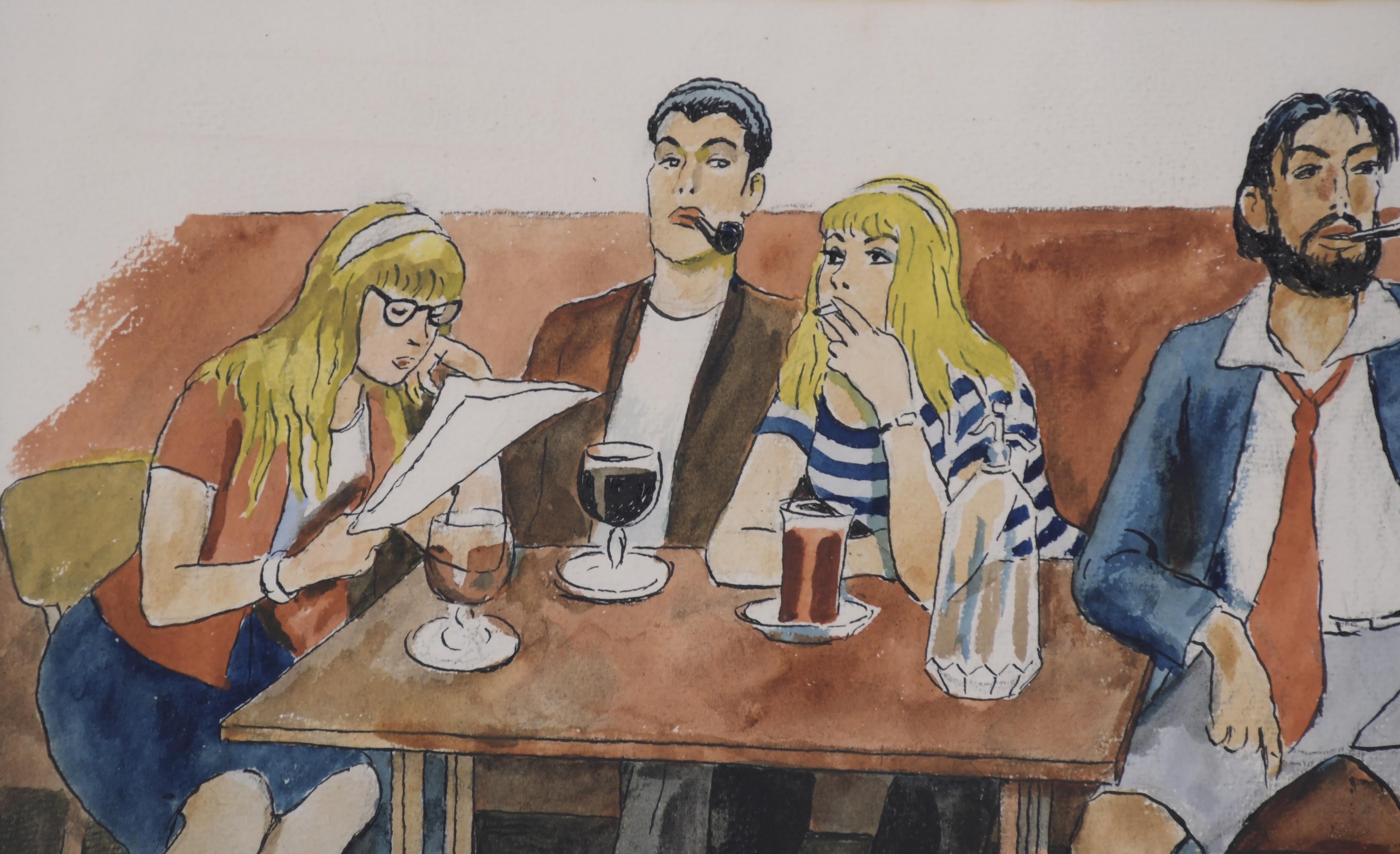 RICARD OPISSO (1880-1966). "JÓVENES EN UN BAR".