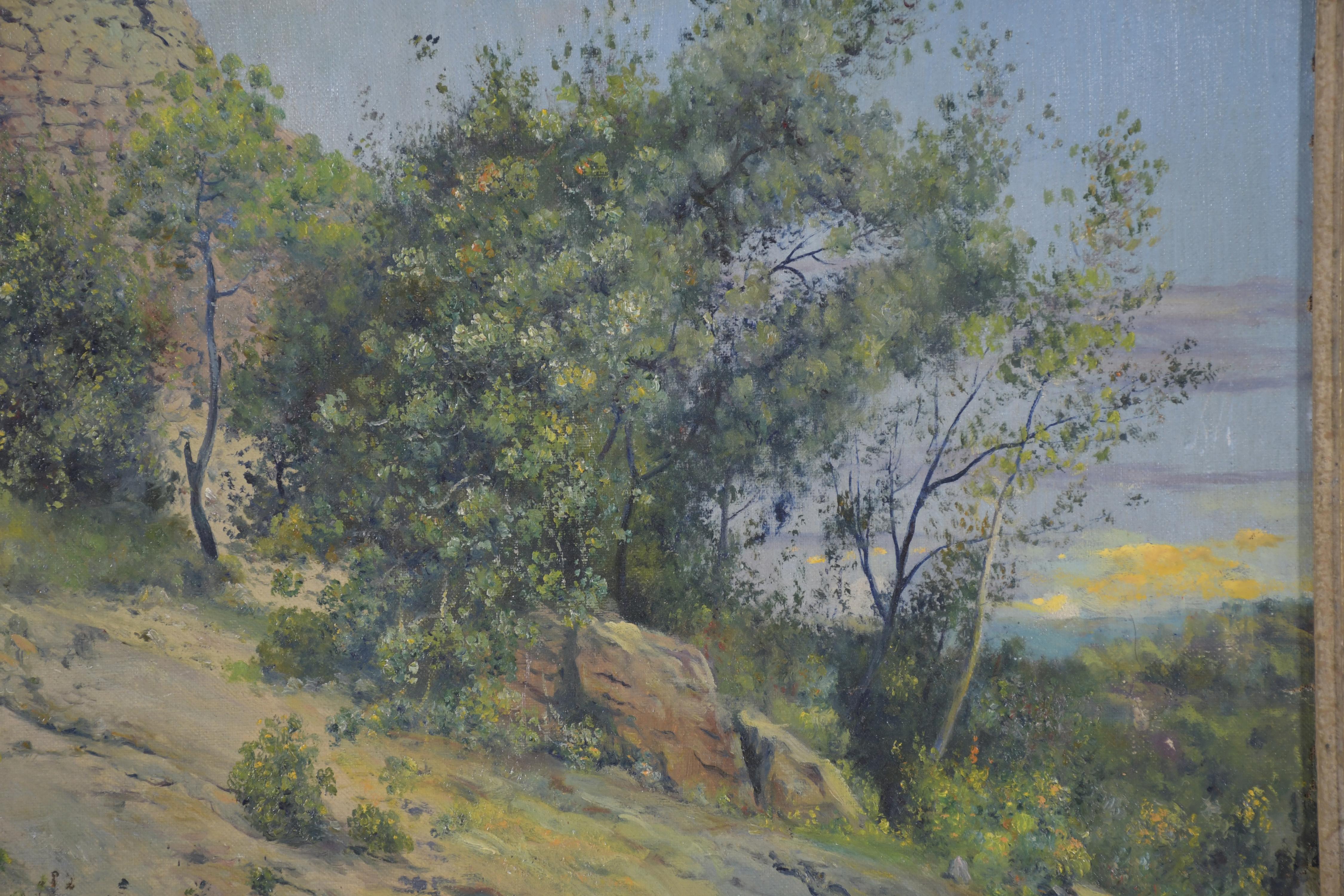 UBALDO IZQUIERDO CARVAJAL (1896-1960).  "PAISAJE CON RUINA".