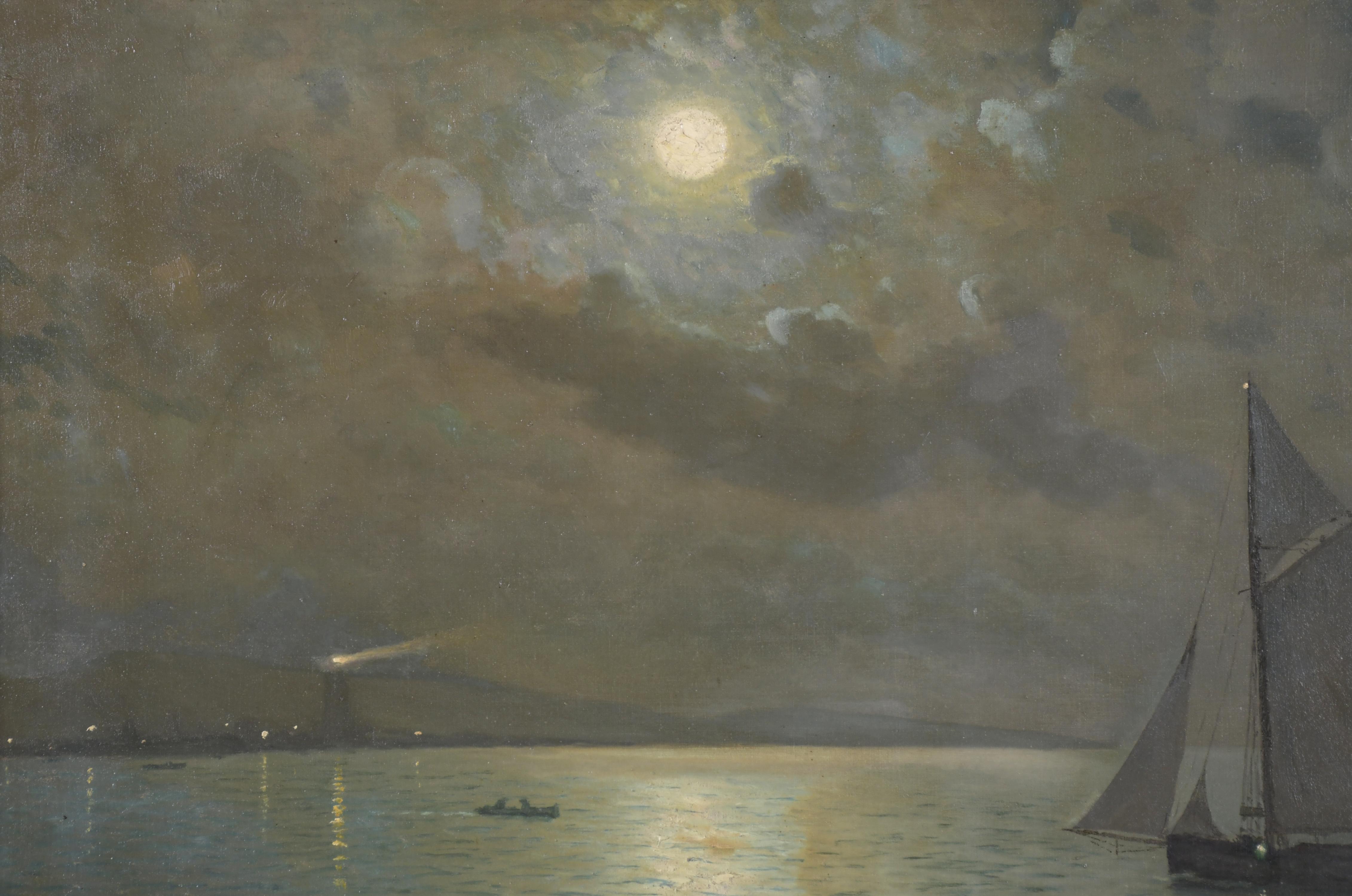 GUILLERMO GÓMEZ GIL (1862-1942). "MARINA NOCTURNA".