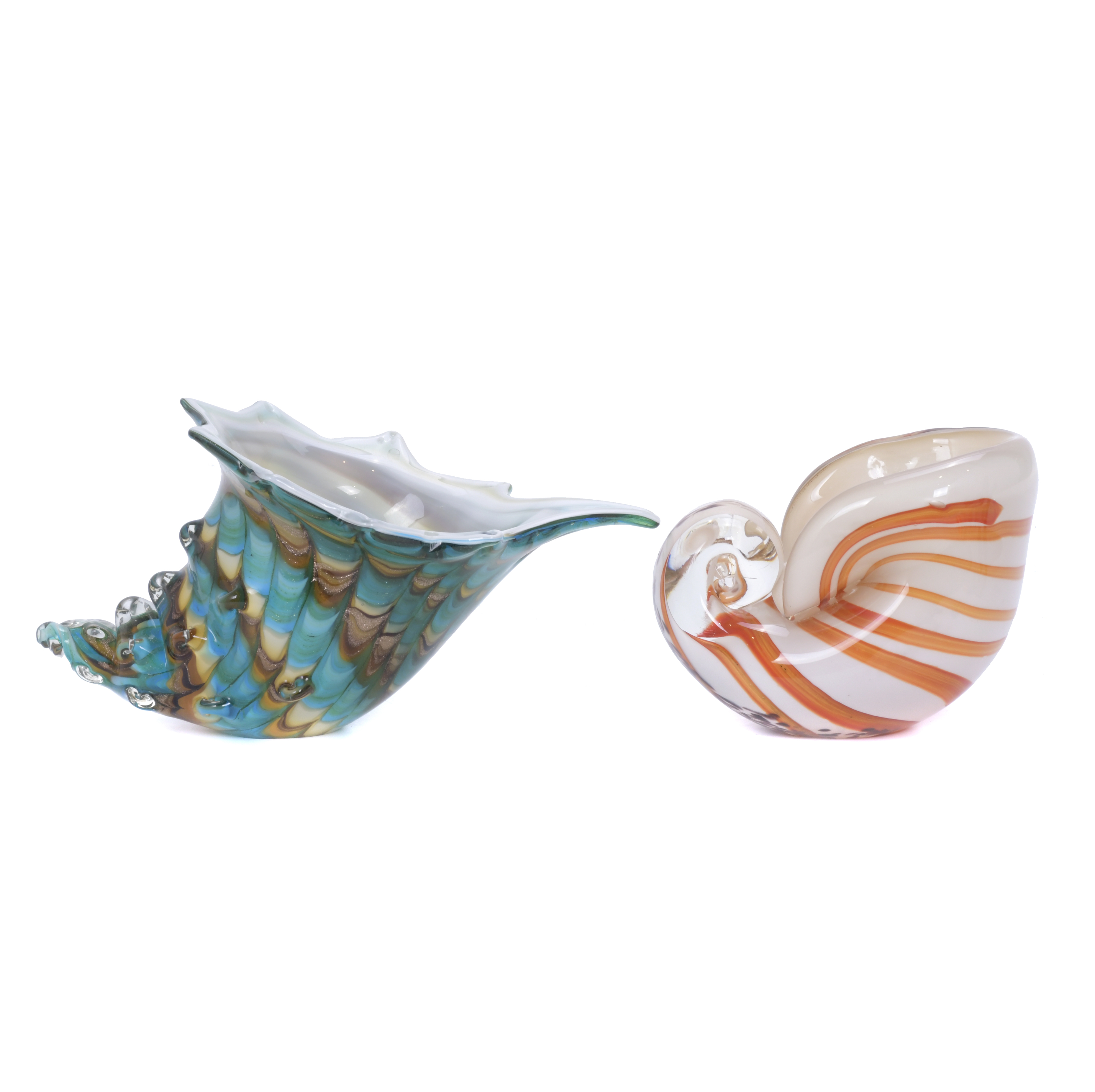 PAREJA DE NAUTILUS EN CRISTAL DE MURANO.