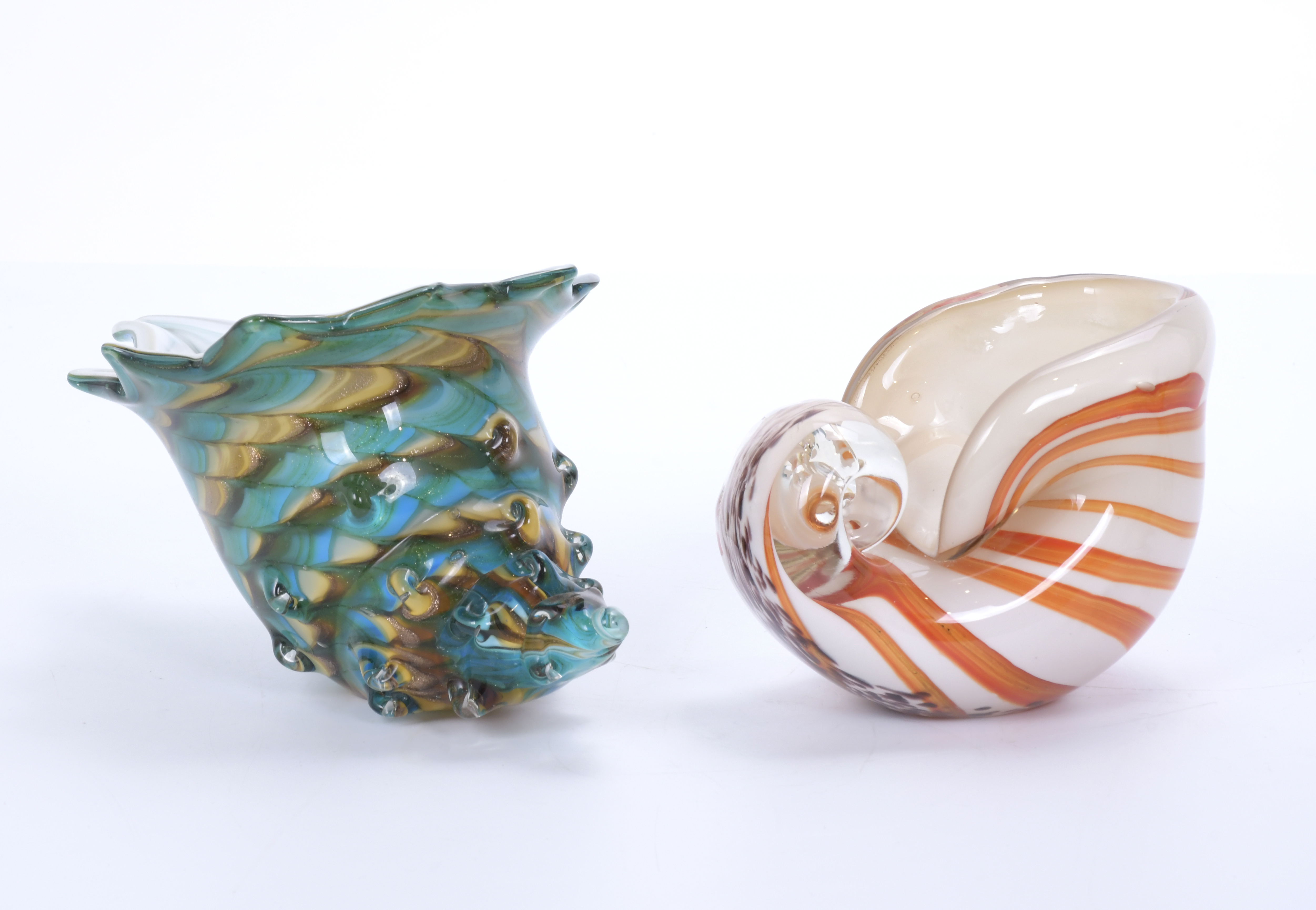 PAREJA DE NAUTILUS EN CRISTAL DE MURANO.