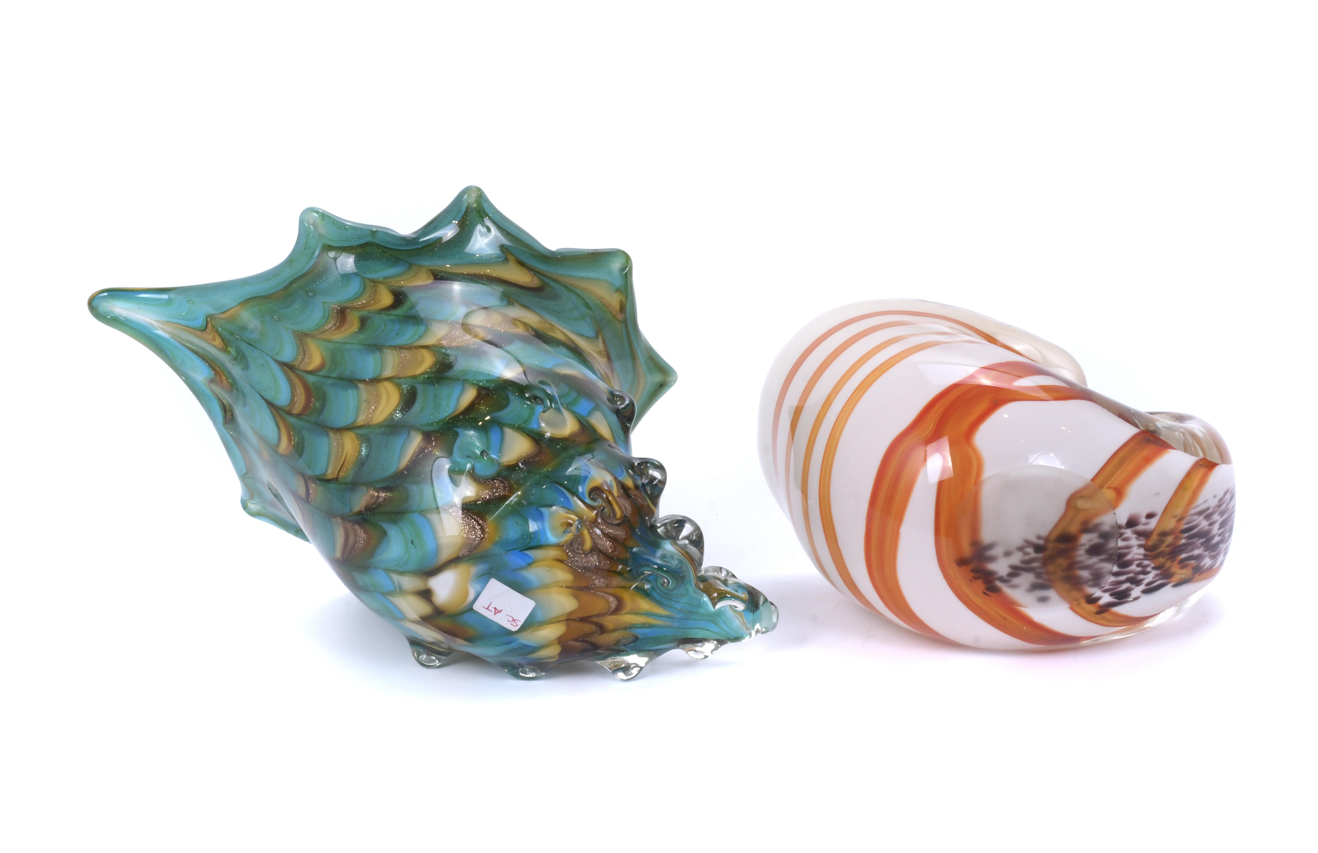 PAREJA DE NAUTILUS EN CRISTAL DE MURANO.