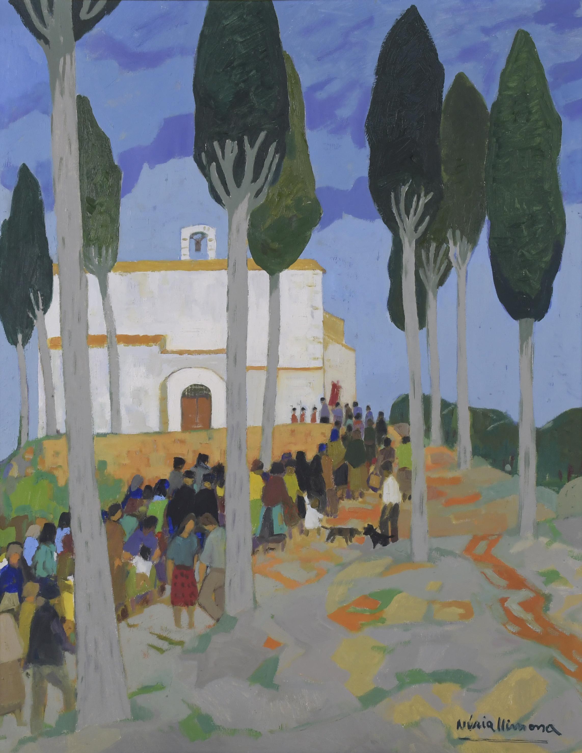 NURIA LLIMONA (1917-2011).  "CAMINO A LA IGLESIA".