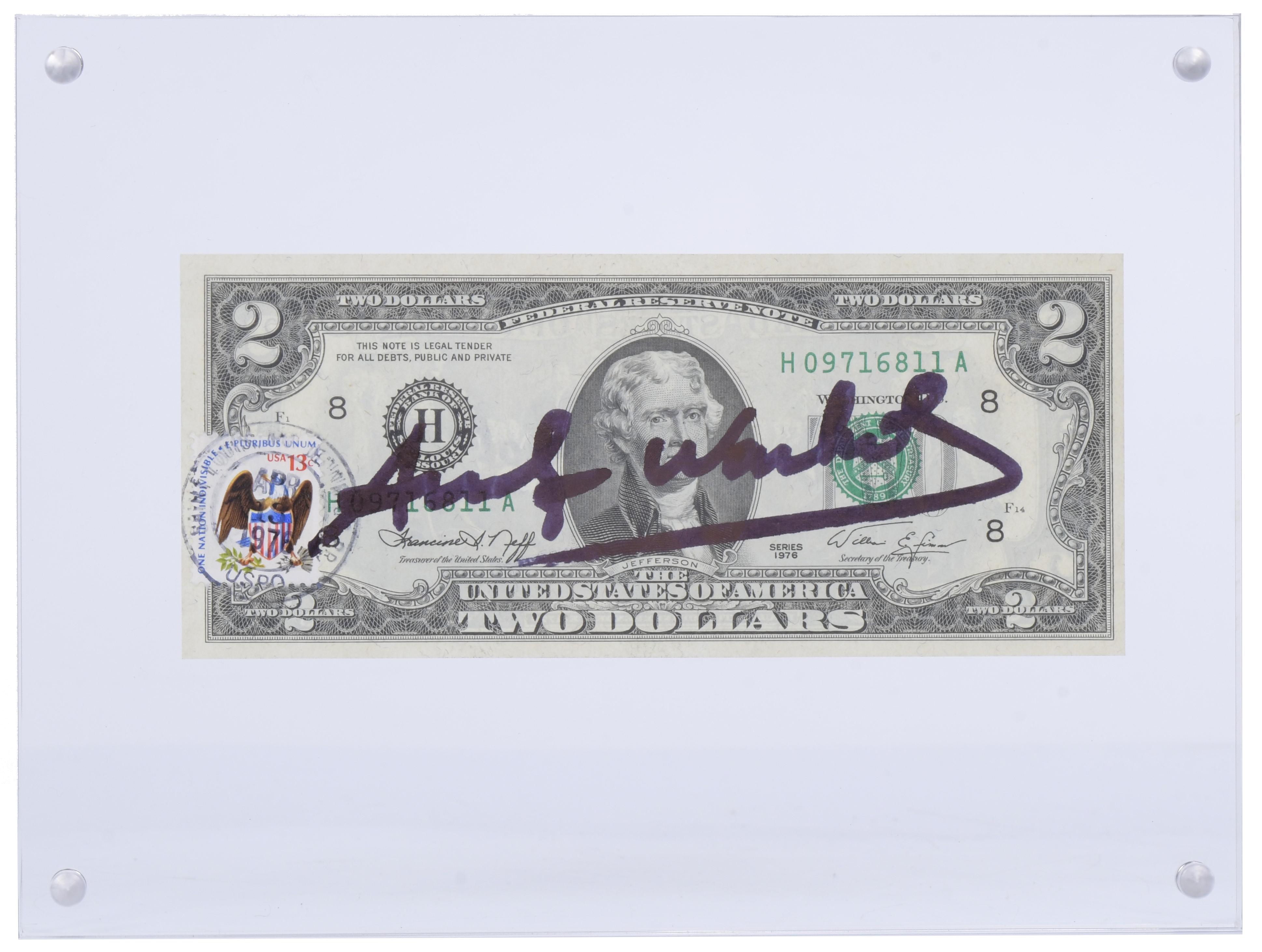 ATRIBUIDO A ANDREW WARHOL (1928-1987). BILLETE AMERICANO DE