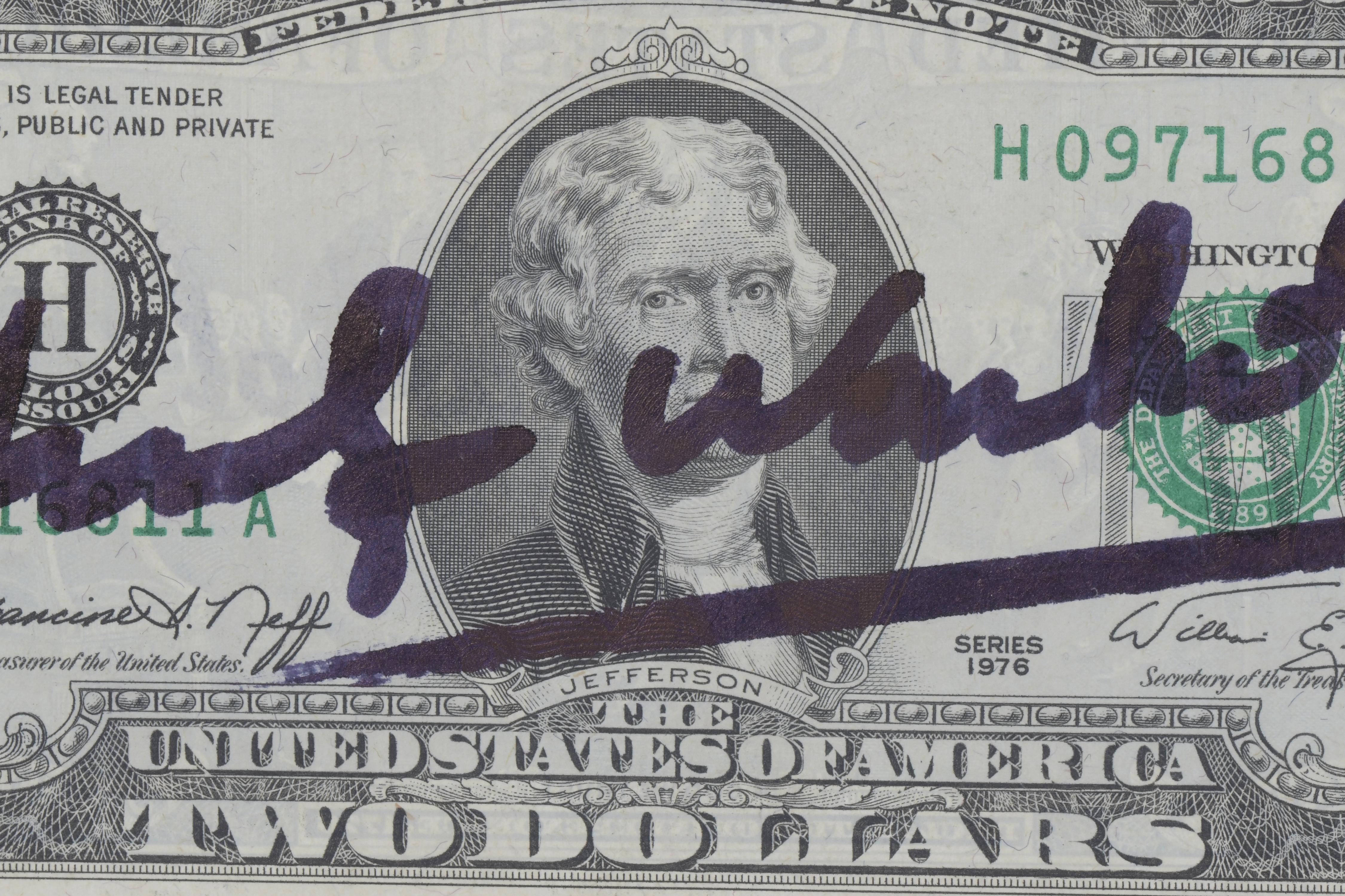 ATRIBUIDO A ANDREW WARHOL (1928-1987). BILLETE AMERICANO DE