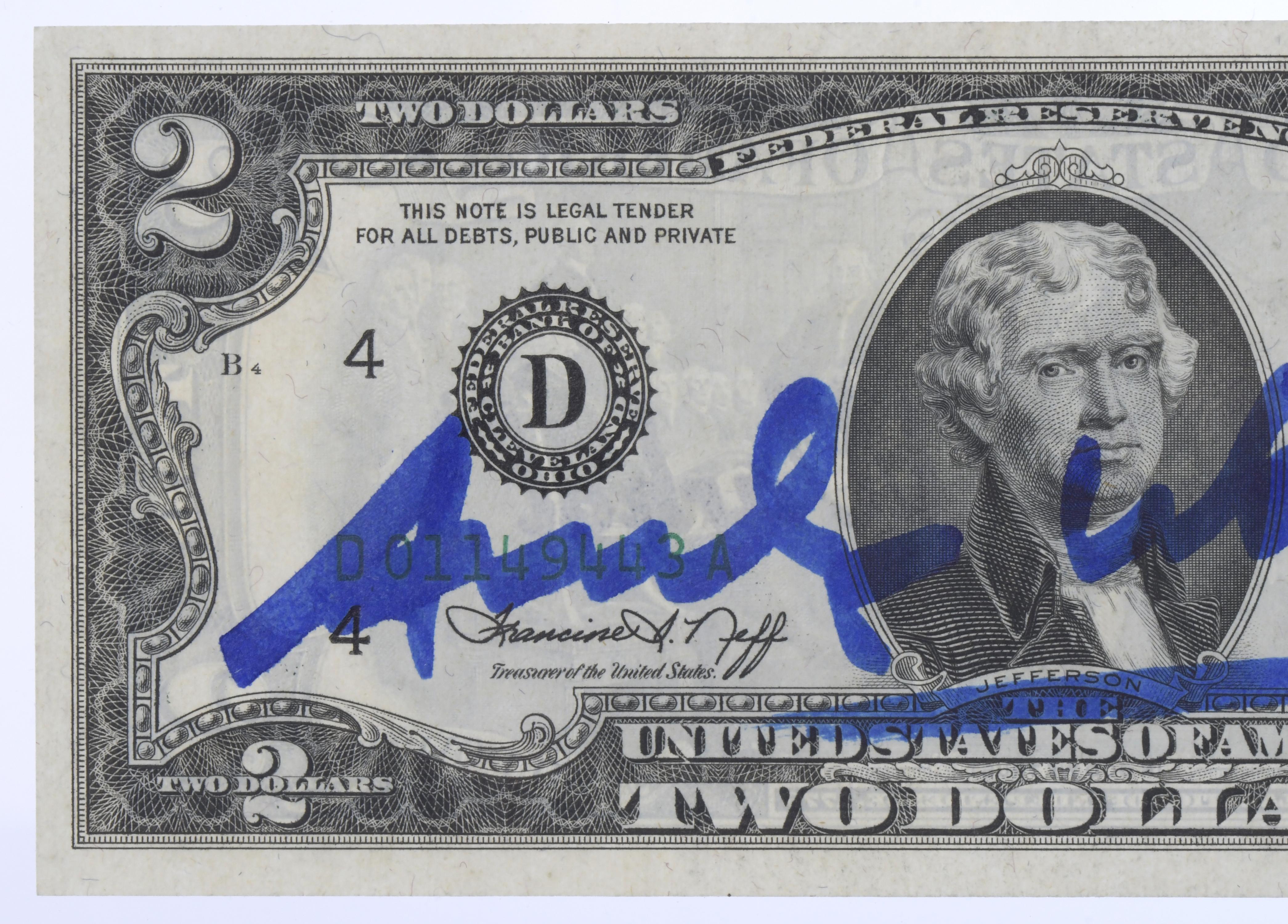 ATRIBUIDO A ANDREW WARHOL (1928-1987). BILLETE AMERICANO DE