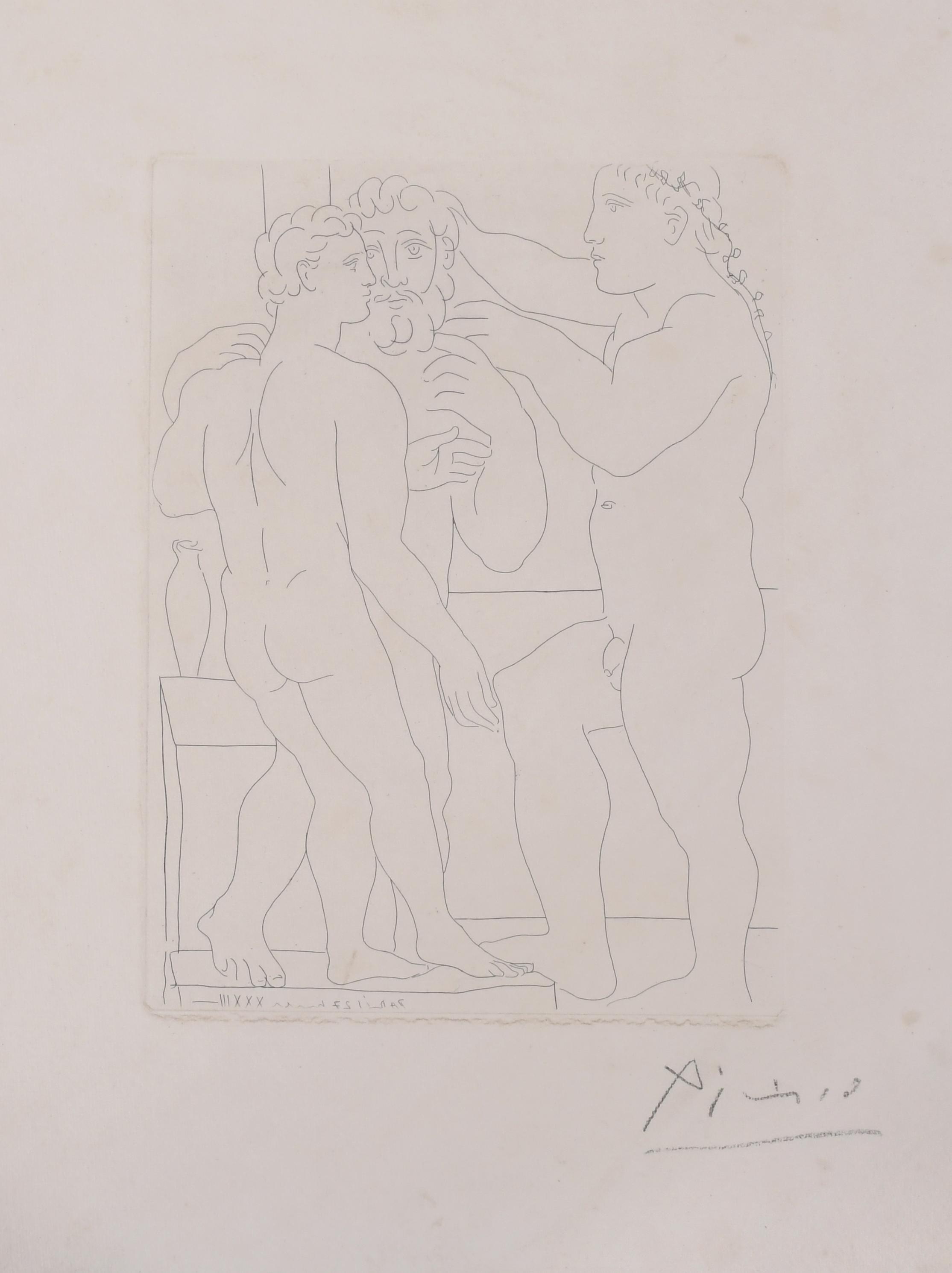 PABLO PICASSO (1881-1973). SUITE VOLLARD, "DEUX HOMMES SCUL