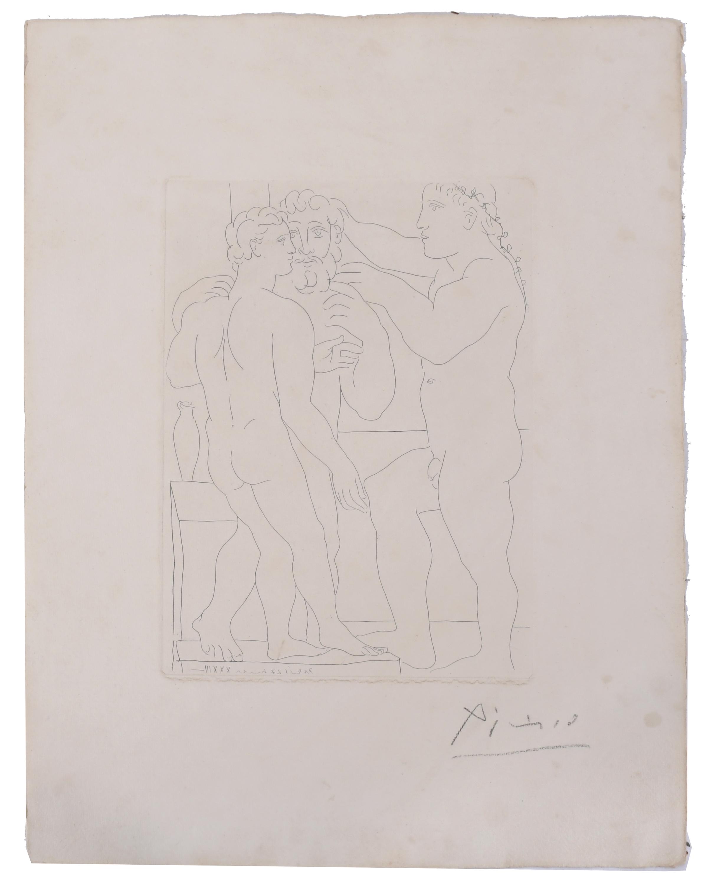 PABLO PICASSO (1881-1973). SUITE VOLLARD, "DEUX HOMMES SCUL