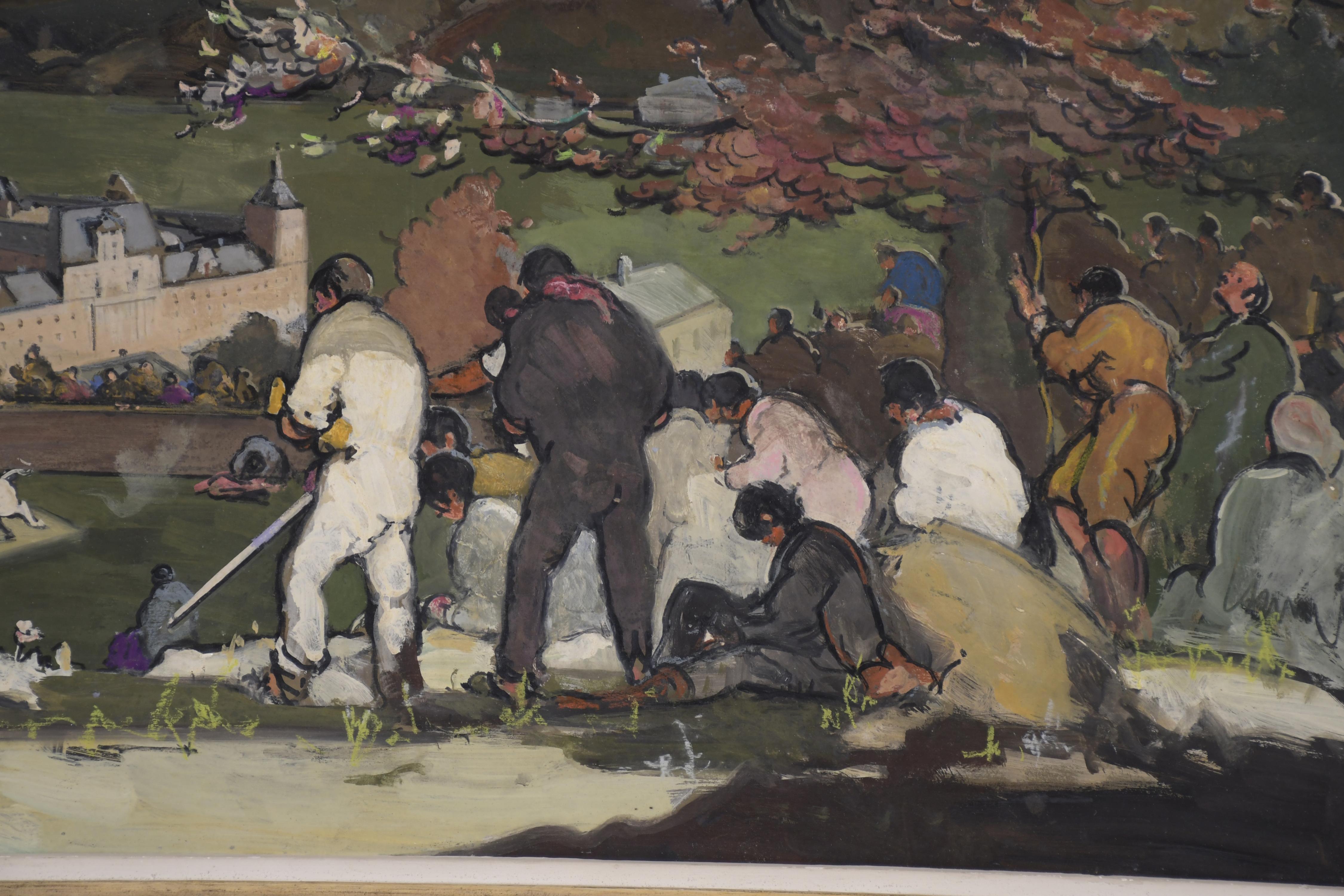 RAFAEL DURANCAMPS (1891-1979). "Capea con el Escorial de fo