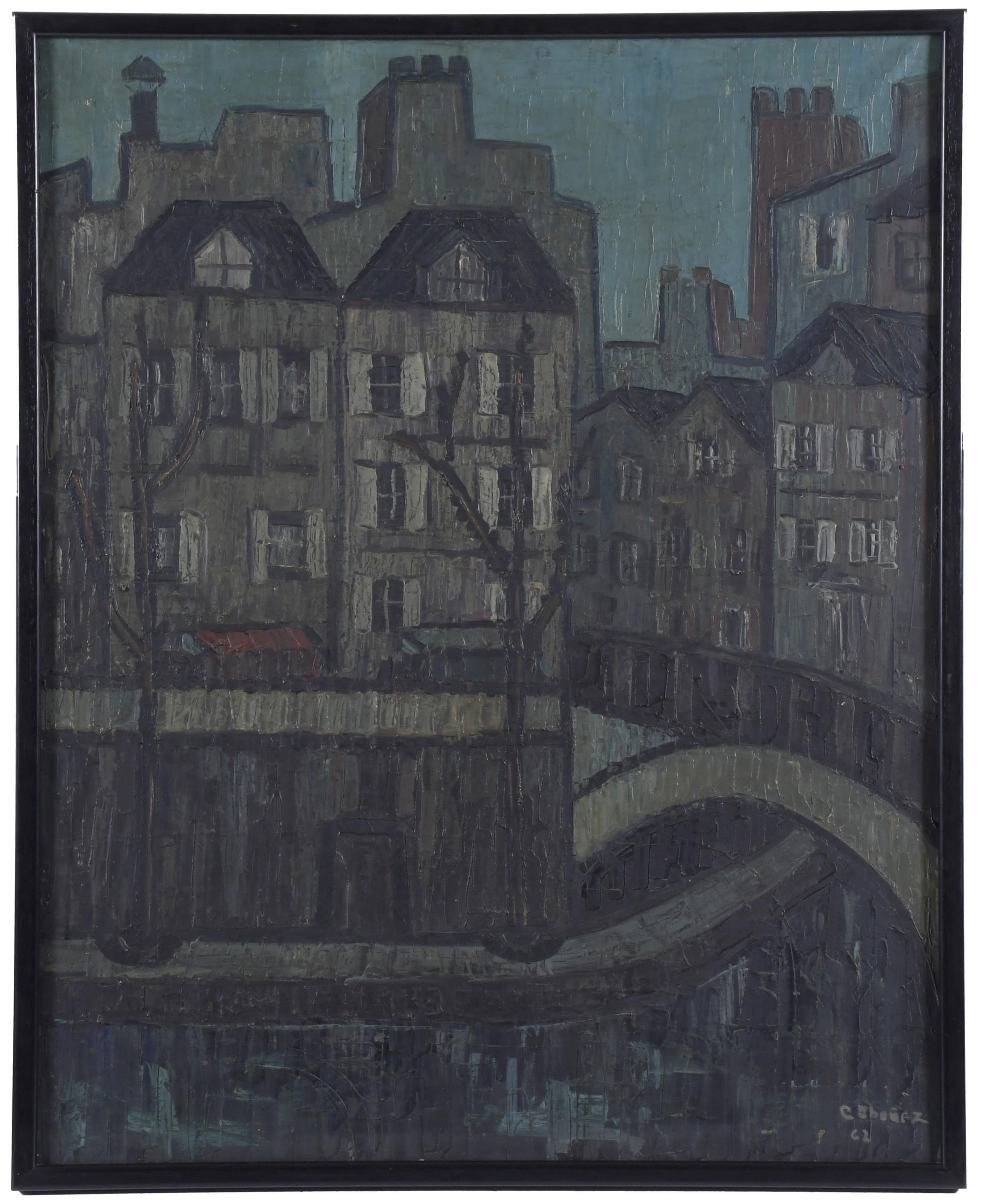 CONCHA IBAÑEZ (1929). "PAISAJE URBANO", 1962.