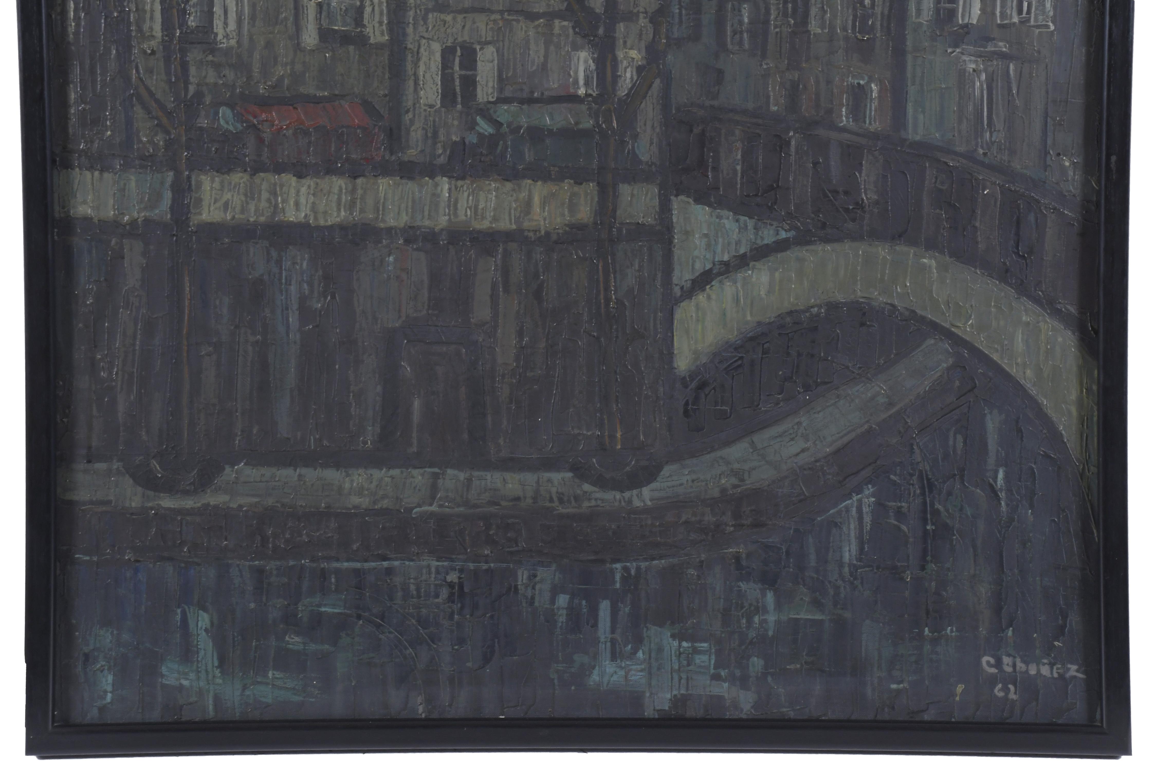 CONCHA IBAÑEZ (1929). "PAISAJE URBANO", 1962.