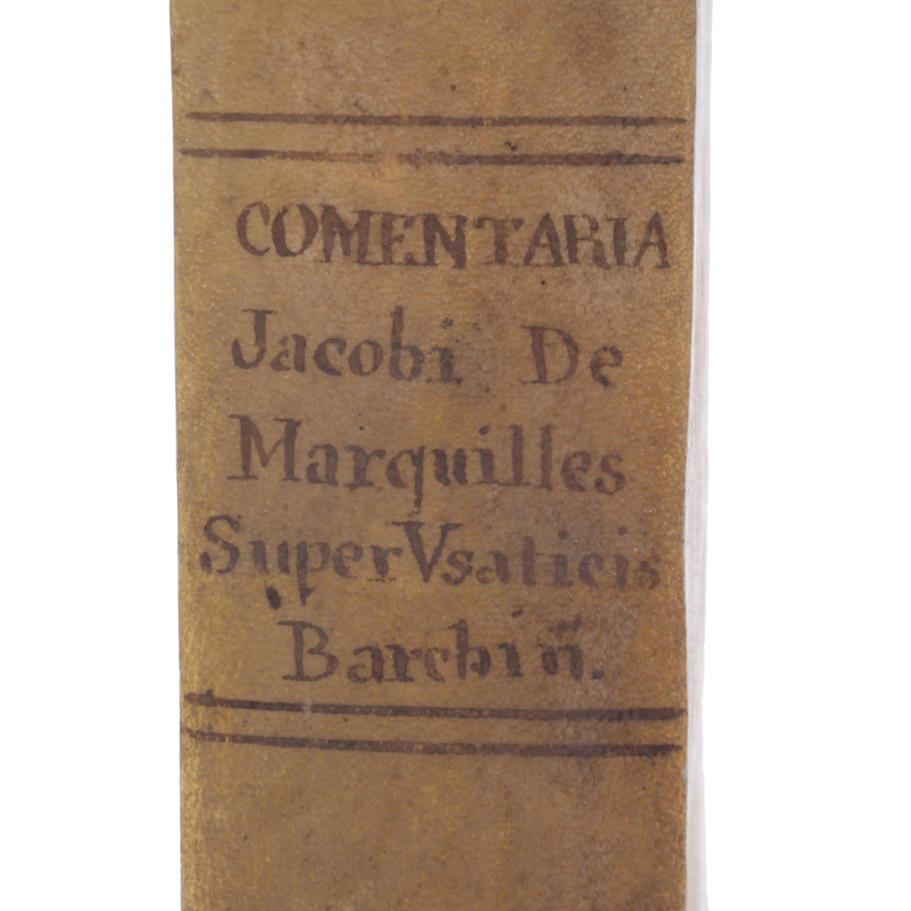 JACOBO DE MARQUILLES. COMENTARIA JACOBI DE MARQUILLES SUPER