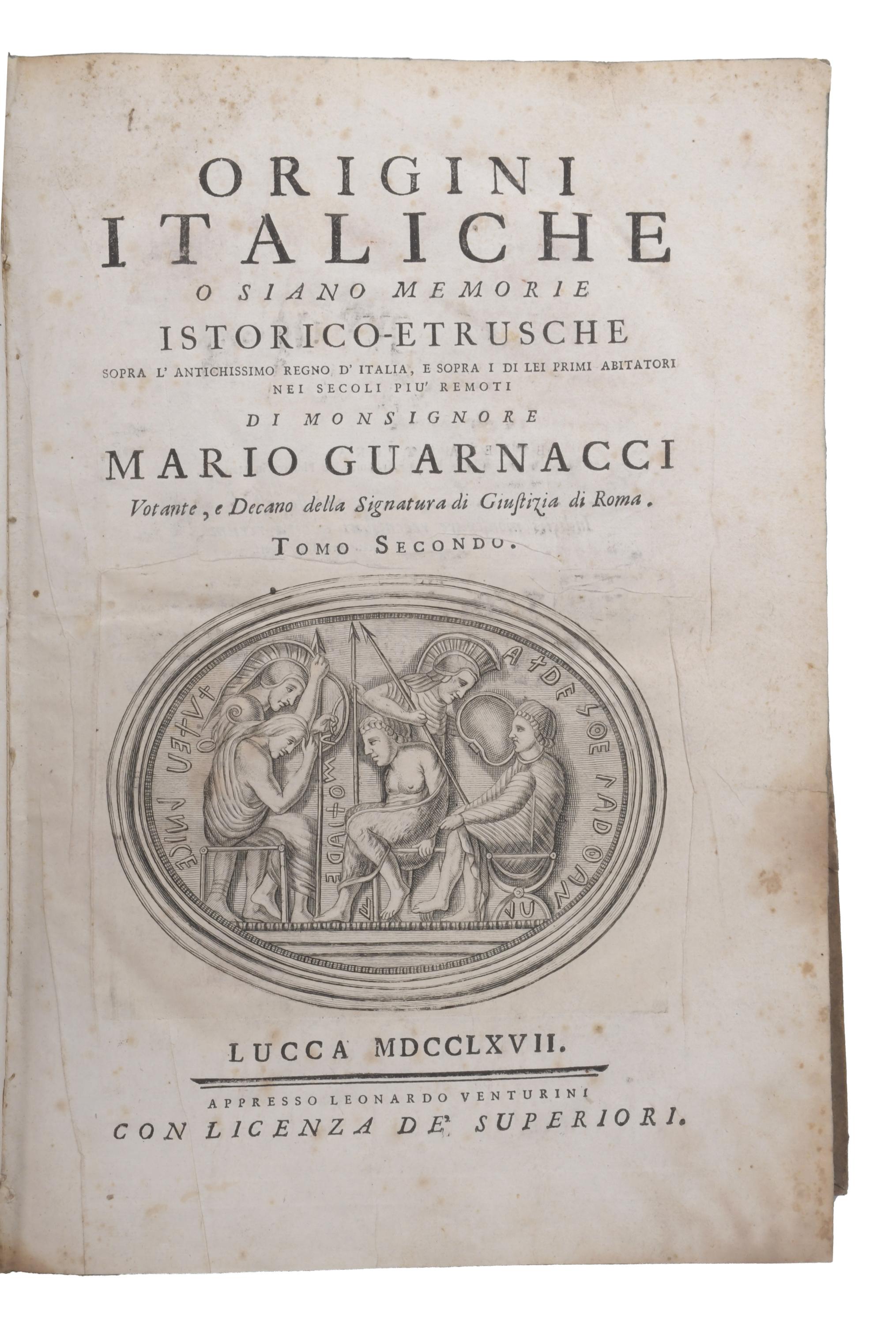 MARIO GUARNACCI. ORIGINI ITALICHE, O SIANO MEMORIE ISTORICO